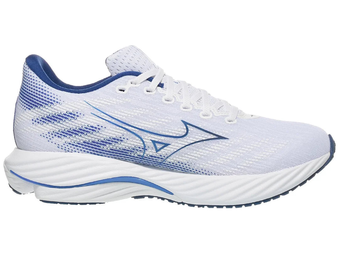New Balance Men's Wave Rider 28 Running Shoes - White/Estate Blue - Lightweight Cushioned Sneakers for Jogging, Gym Workouts & Everyday Wear