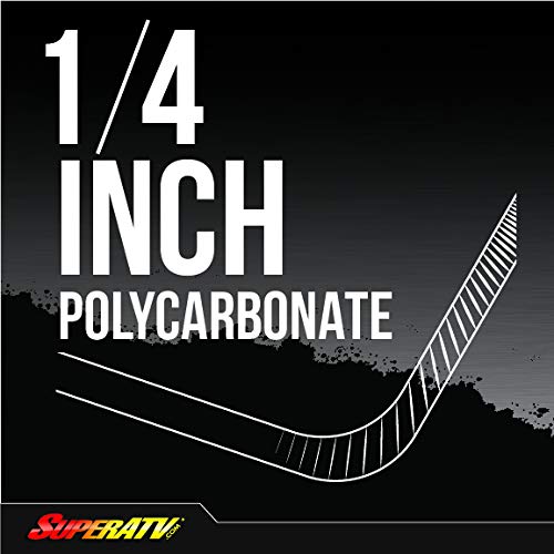 SuperATV Scratch-Resistant Flip Down Windshield for Polaris RZR XP / XP 4 Turbo (2019+) - 1/4 Inch Polycarbonate with XR Optic Hard Coating - Convertible Half/Full Windshield - Made in USA - Perfect for Off-Roading, Trail Riding & Winter Protection