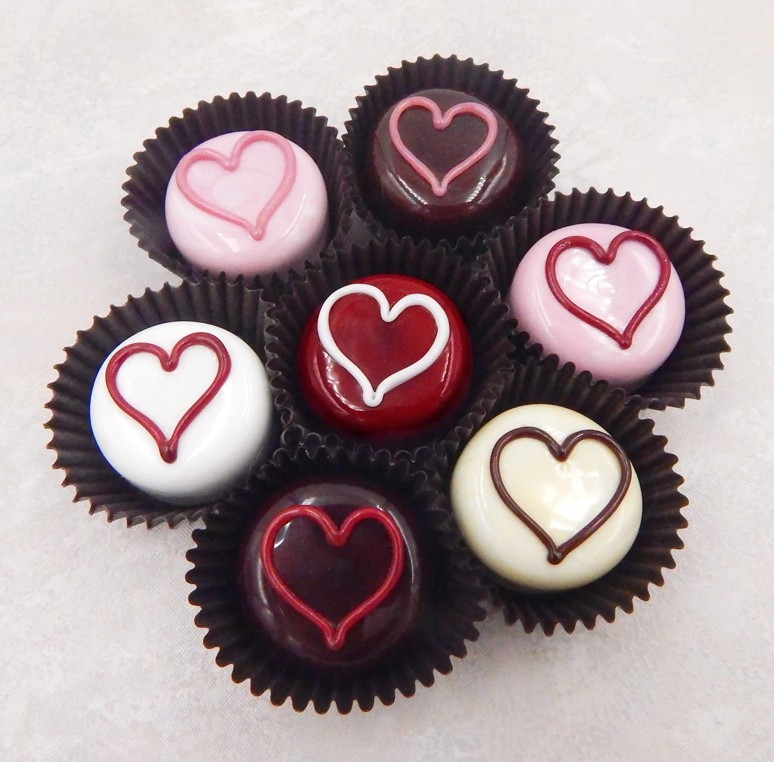 Collectible Glass Chocolate with Sweet Line Heart - Elegant Home Décor Gift (Cherry with White Chocolate Heart) | Perfect for Valentine's Day, Anniversary, Wedding, and Housewarming Presents