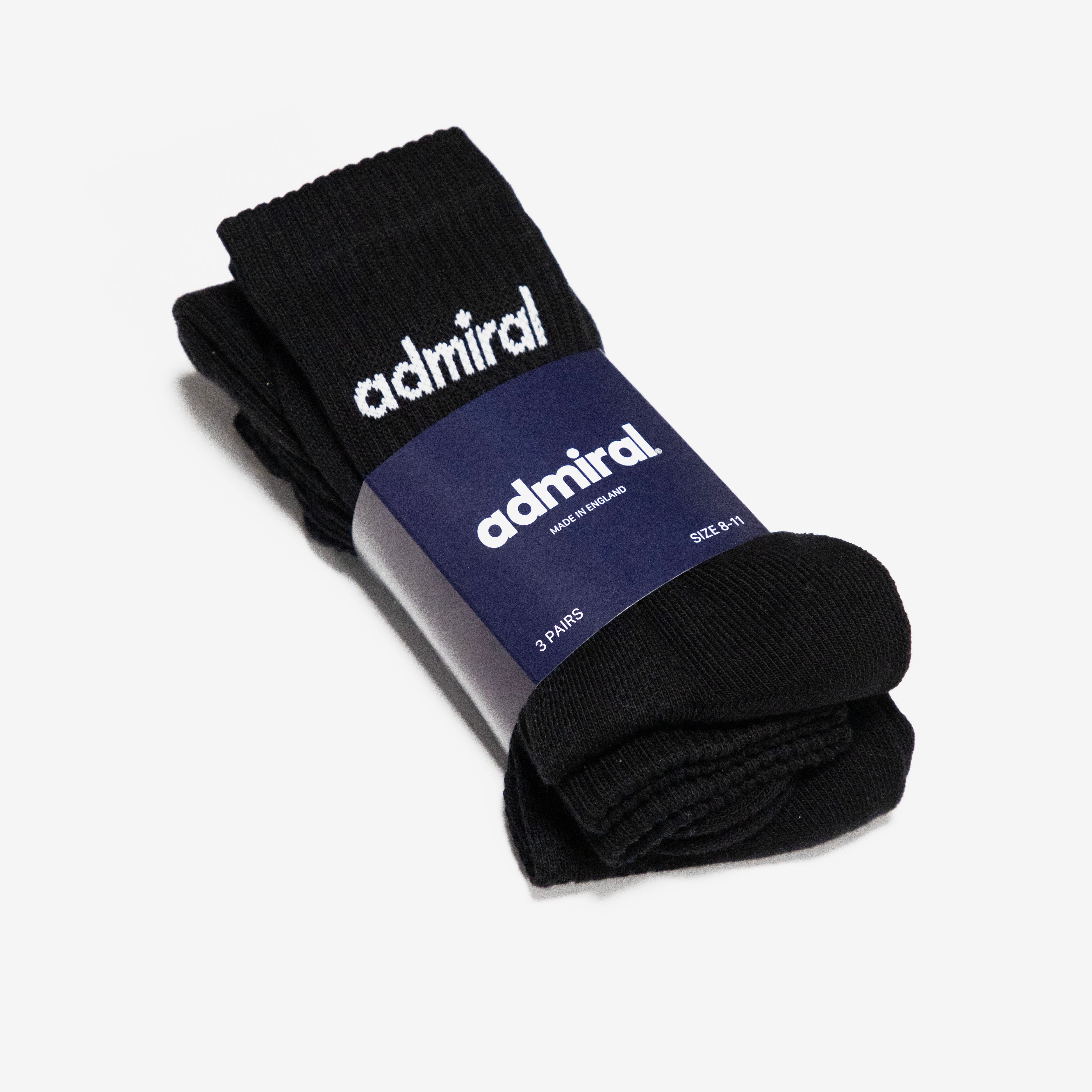 Admiral Sports Socks 3 Pack - Breathable Cushioned Athletic Socks for Men & Women - Black (Perfect for Running, Gym, Basketball & Everyday Wear)