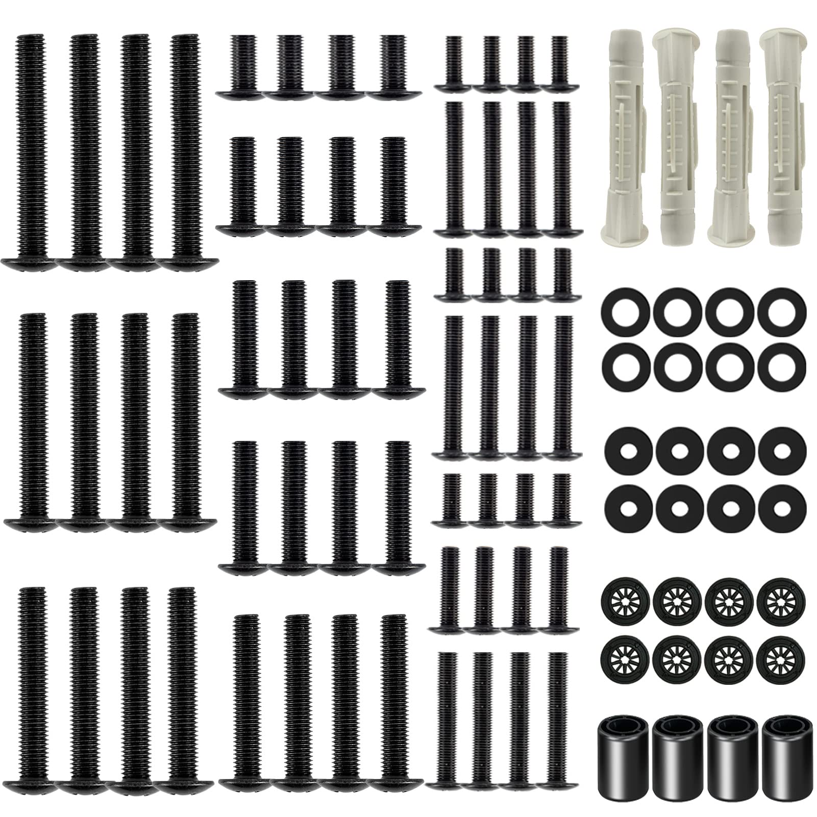 ELIVED Universal TV Mounting Hardware Kit for Flat & Curved TVs up to 80 Inch - Includes M4 M5 M6 M8 Screws, Washers, Spacers & Concrete Wall Anchors - Compatible with Most TV Brackets & Monitor Mounts (YD1013) - Perfect for Living Room, Bedroom & Office Installation