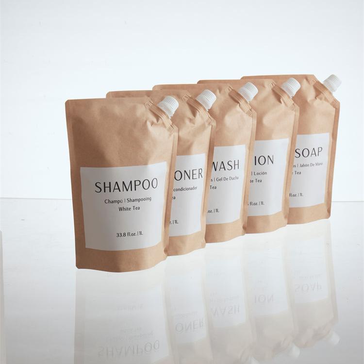 (4 or 8 Pack) BIOCORN Biodegradable Shampoo Refills 33.8oz/1000ml - Eco-Friendly Recyclable Paper Bag for Hair Care - Perfect for Home, Salon & Travel Use
