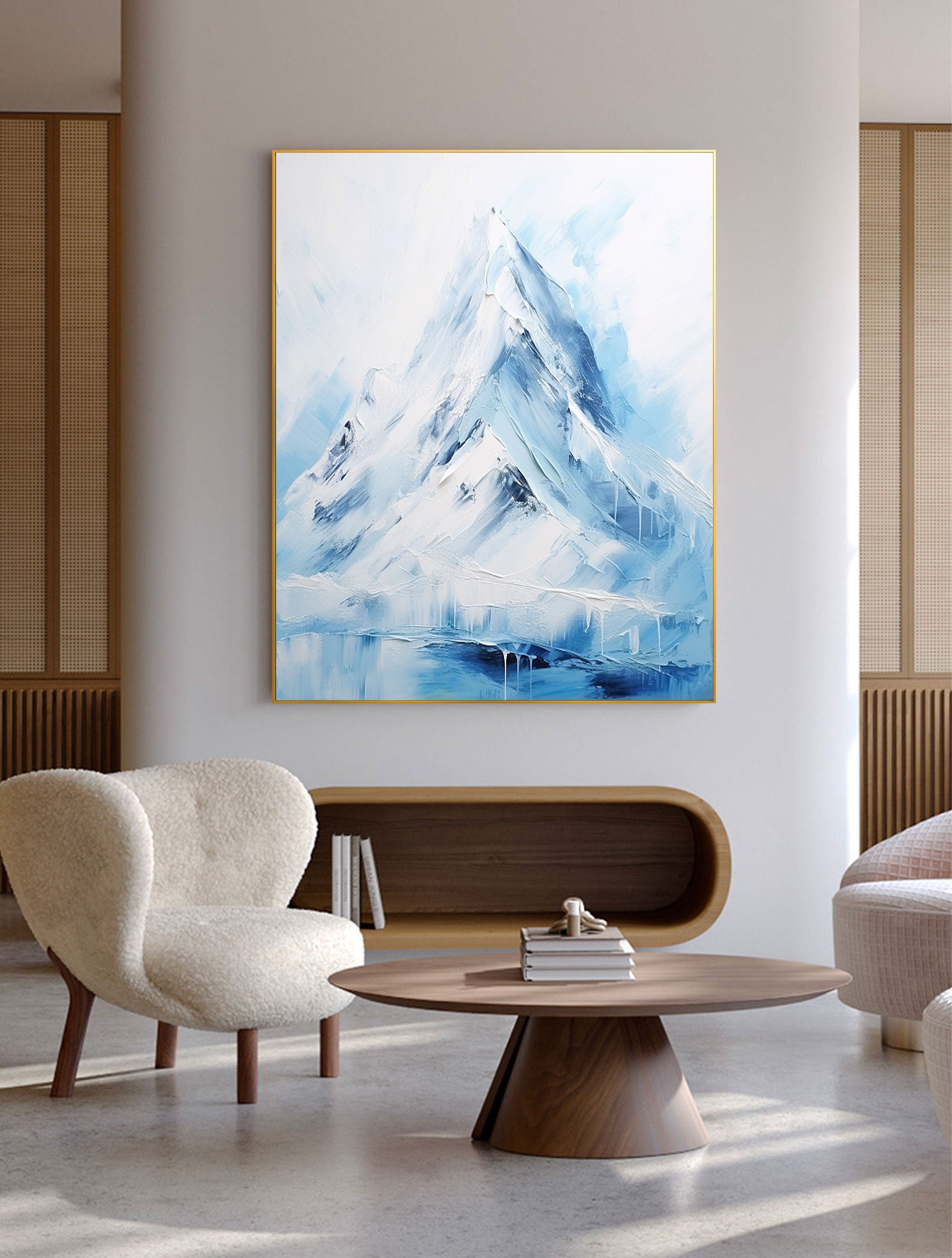 Blue & Green Abstract Wall Art Canvas Print #BG007 - Modern Home Decor for Living Room, Bedroom & Office