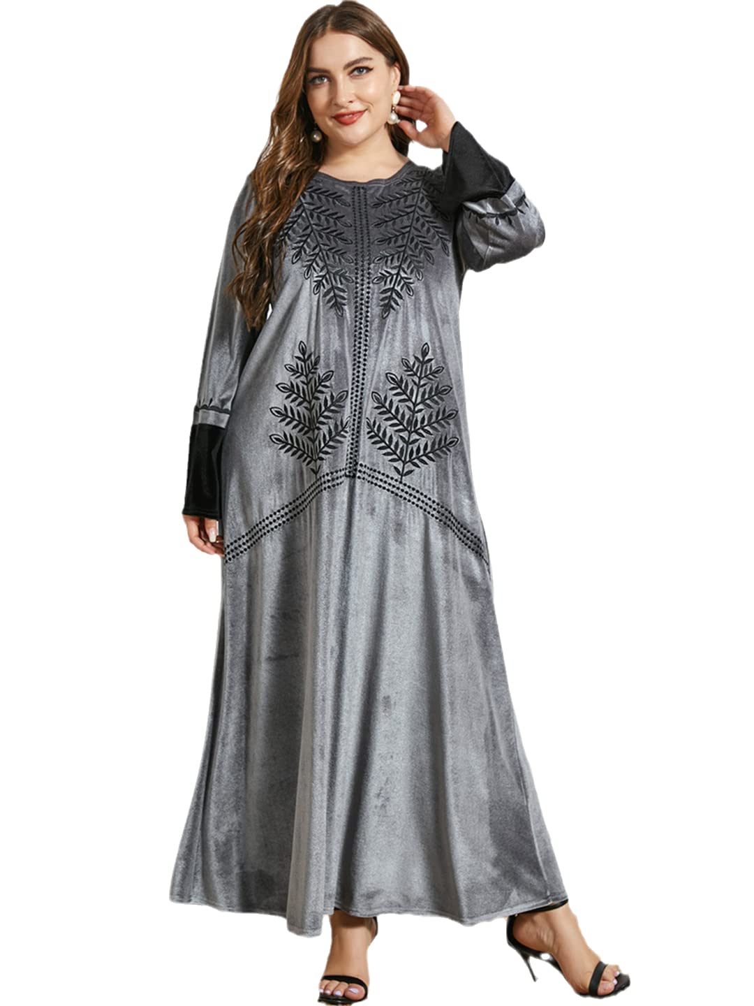 Elegant Turkey Winter Muslim Dress Dubai Abaya for Women - Embroidered Moroccan Kaftan Hijab Maxi Prayer Islamic Clothing | Perfect for Daily Wear, Mosque Visits & Special Occasions