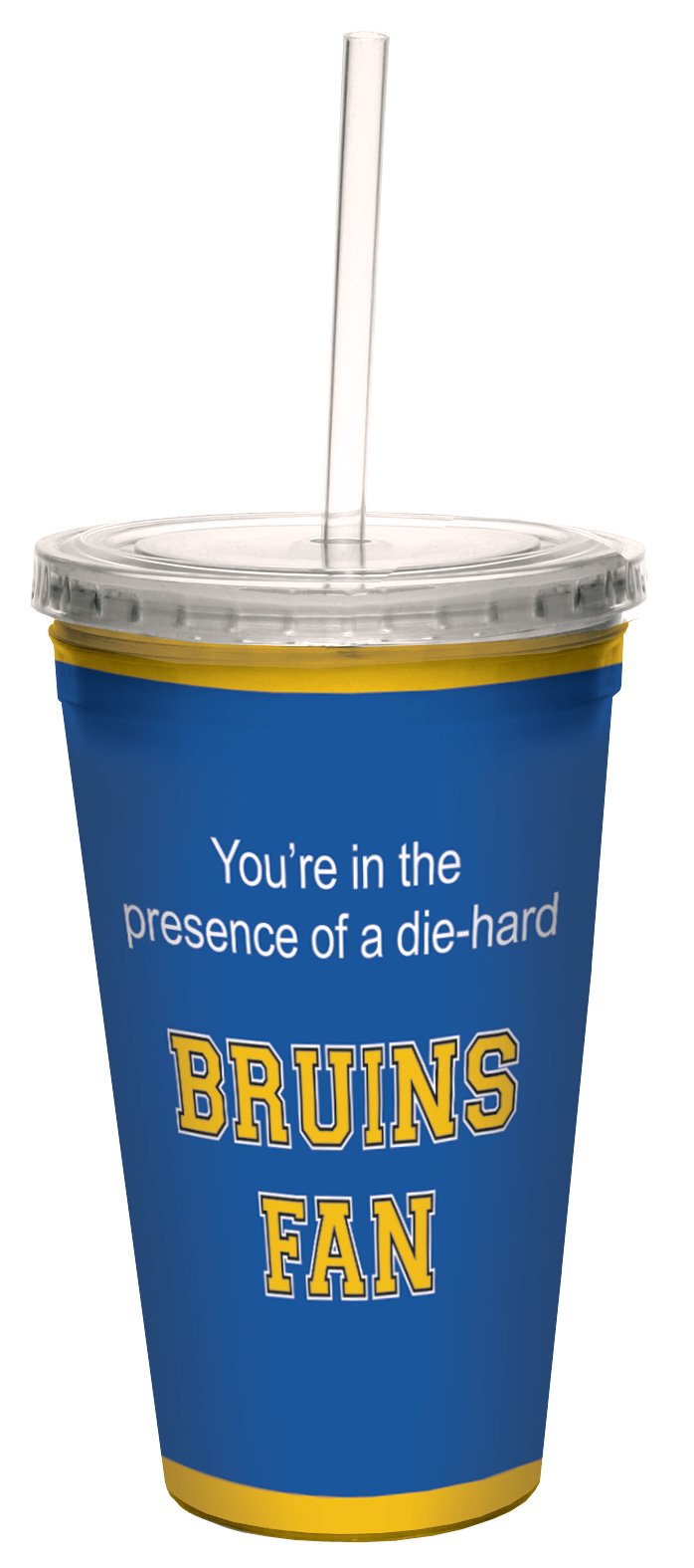 Bruins College Football Fan Insulated Travel Tumbler with Reusable Straw - 16oz Double Wall Stainless Steel Cup for Tailgating, Office & Outdoor Adventures | Tree-Free Greetings