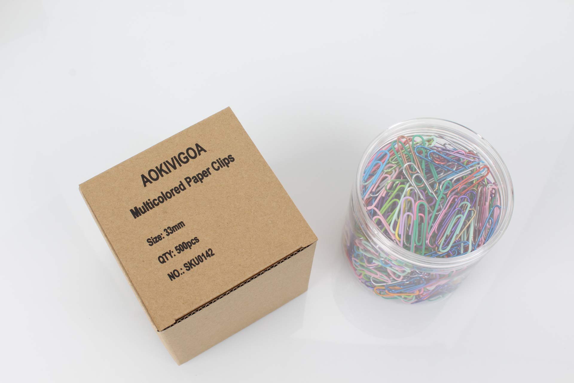 500pcs Multicolor Paper Clips Set - 20 Vibrant Colors, 33mm Office Supplies with Plastic Storage Box | Perfect for Organizing Documents, School Projects, Crafting & Office Use