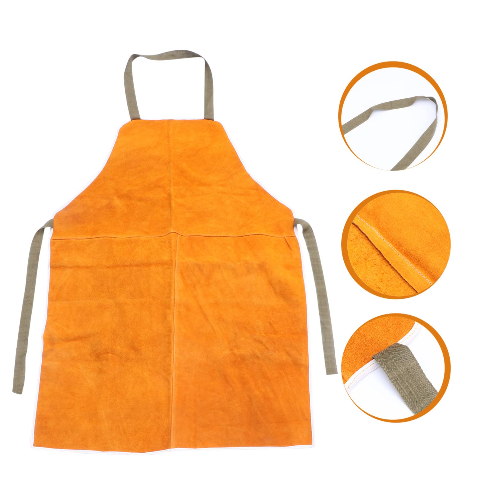 iplusmile Genuine Leather Welding Apron - Heavy Duty Work Apron for Cooking, BBQ, Grilling & Shop Use - Durable & Heat Resistant for Professional Chefs & Craftsmen