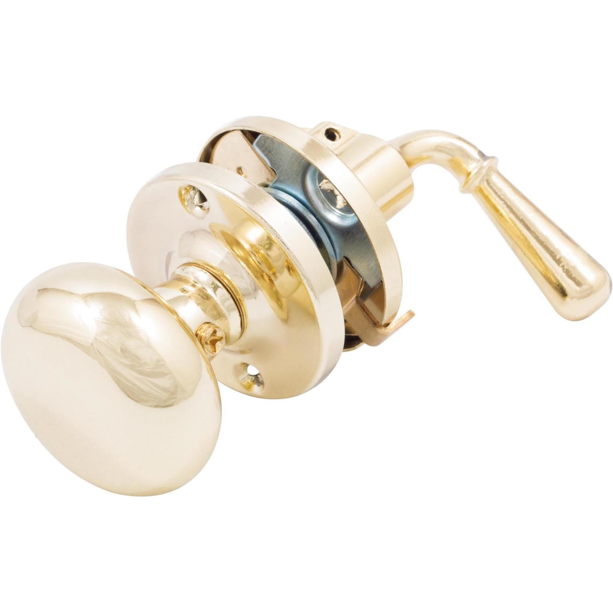 Stone Harbor Hardware Rim Storm Door Lock 1-3/4 Inches Polished Brass - Secure & Stylish Entry Door Lock for Home & Patio Storm Doors