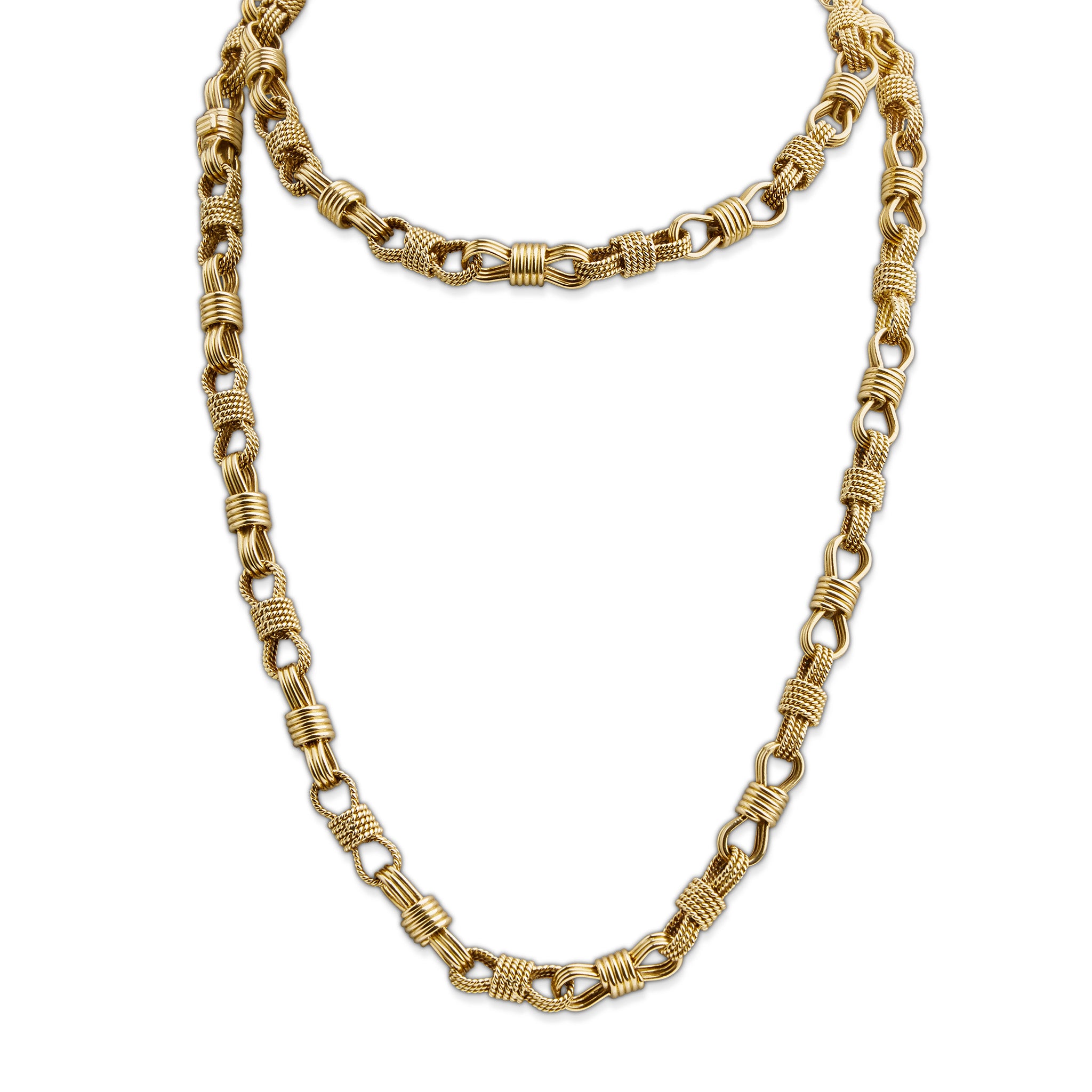 Bulgari Rome 18K Gold Long Chain Necklace for Women - Luxury Italian Jewelry Gift for Her - Perfect for Weddings, Anniversaries & Special Occasions