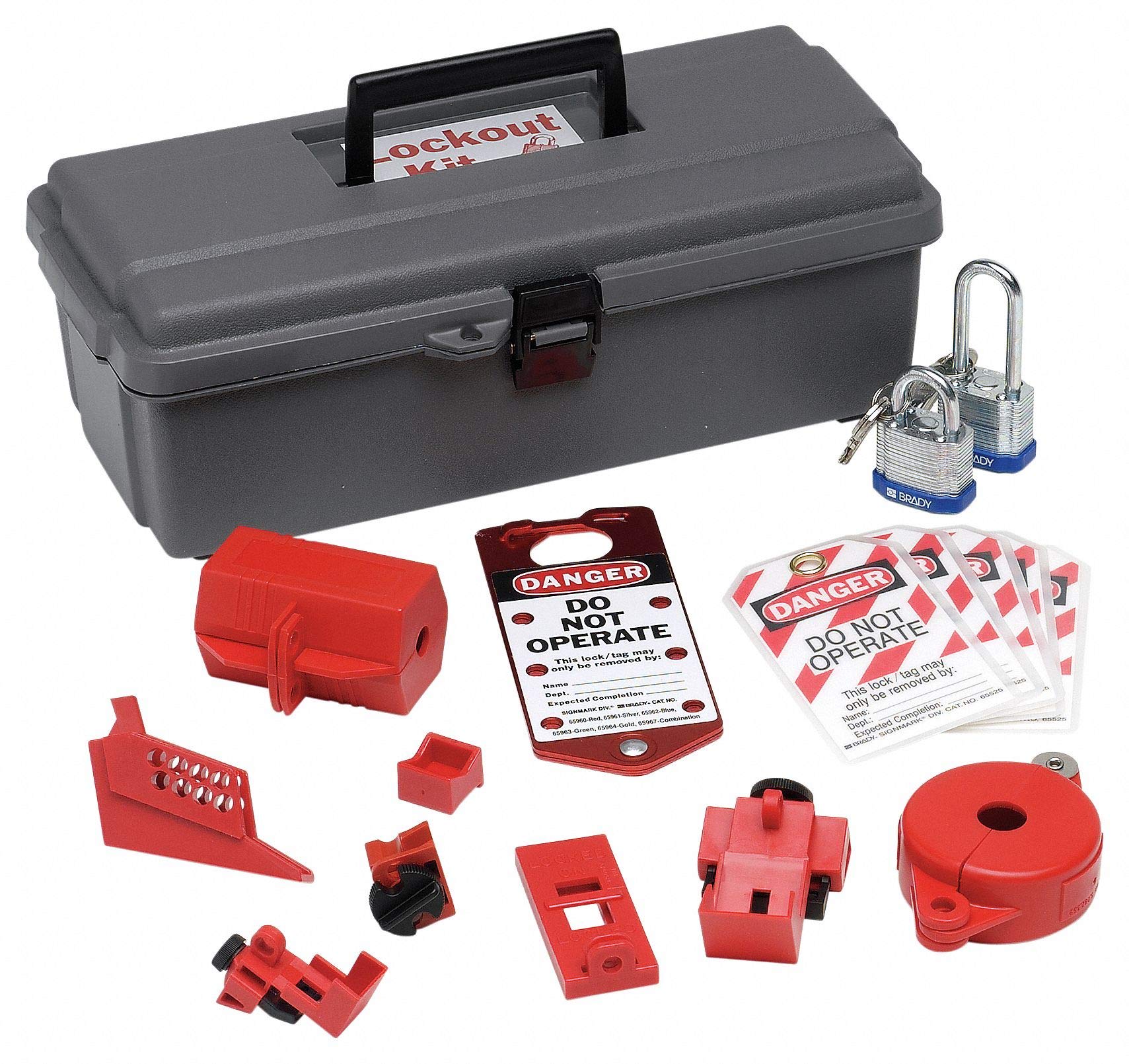Brady 65289 Lockout Tagout (LOTO) Safety Kit with Tools & Components - OSHA Compliant for Electrical Panel, Machine & Equipment Maintenance
