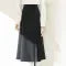 Vintage High Waist Pleated Wool Skirt for Women - Black & Grey A-Line Long Skirt, Elegant Winter Party Wear, Fall Festival Fashion, Office to Evening Outfits