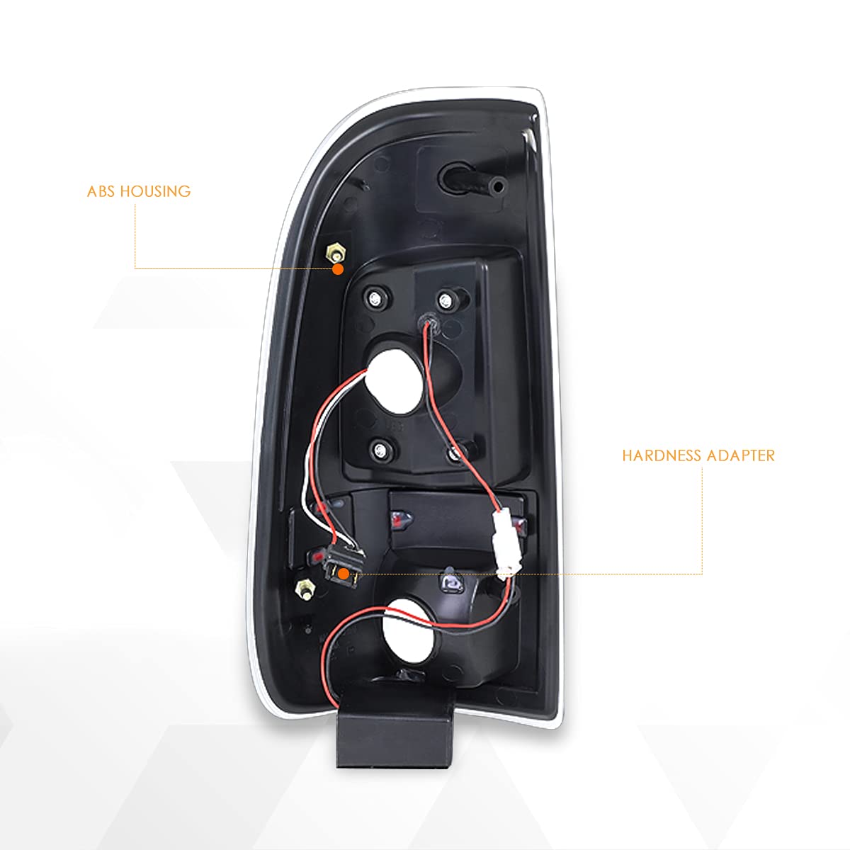 PM PERFORMOTOR L-Shape 3D LED Tail Lights Brake Lamps Assembly for 1997-2007 Ford F250 F350 F450 F550 Super Duty - Black Housing & Clear Lens - Enhanced Visibility & Style for Trucks & Off-Road Adventures