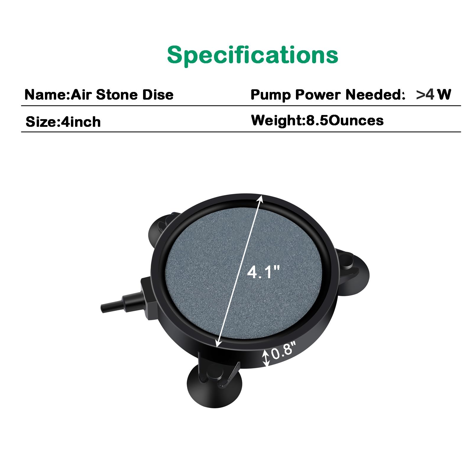 AQUANEAT 4 Inch Aquarium Air Stone Disc - High Oxygenation Bubble Diffuser for Fish Tanks, Hydroponics & Ponds | Air Pump Accessories for Clear Water & Healthy Fish | Perfect for Home Aquariums & Outdoor Ponds