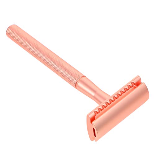 Premium Healifty Double Edge Safety Razor for Women & Men - 5 Stainless Steel Blades, Reusable Metal Razor for Smooth Shaving - Perfect for Legs, Face, and Body Grooming at Home or Travel