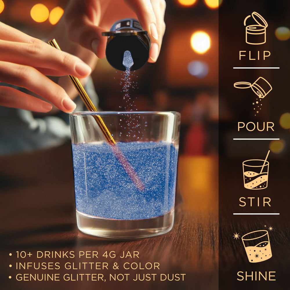 Blue Edible Glitter Spray Pump for Cakes & Cocktails | Brew Glitter® | Perfect for Baking, Drink Decorating & Party Desserts
