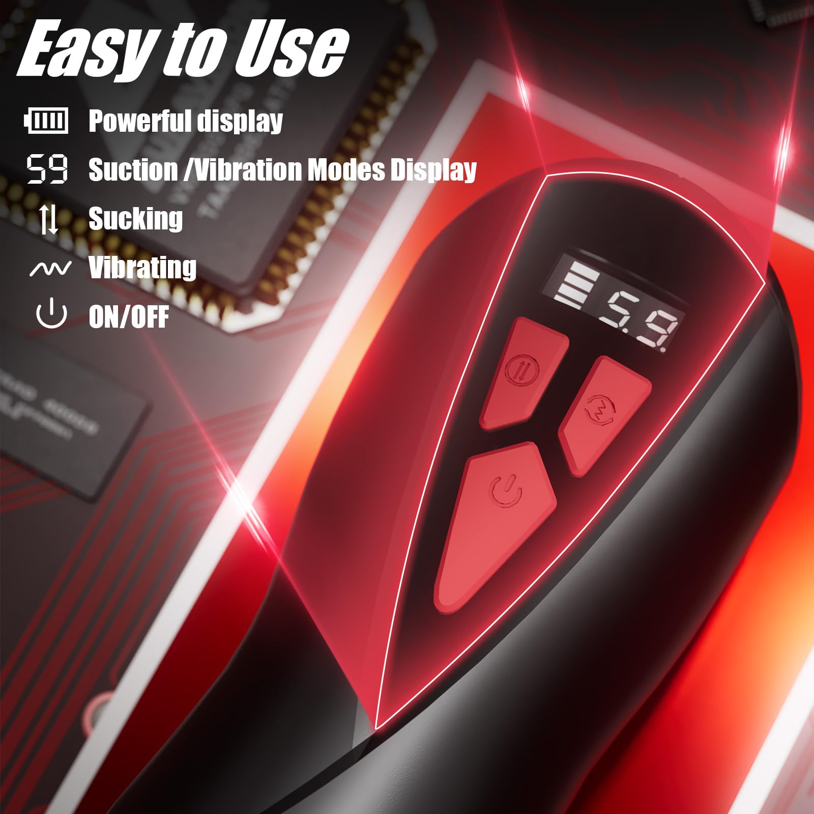 Premium Male Masturbator with 9 Vibration & 5 Suction Modes - Automatic Vibrating Pocket Pussy with LCD Display & Realistic Textured Vagina - Hands-Free Male Sex Toy for Intimate Pleasure - Perfect for Solo Play, Couples Fun & Discreet Adult Entertainment