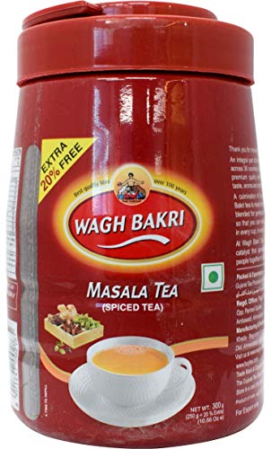 Wagh Bakri Premium Masala Chai Tea - Spiced Black Tea Leaves (10 Pack, 300g/10.58oz) - Authentic Indian Tea for Breakfast, Office & Relaxation