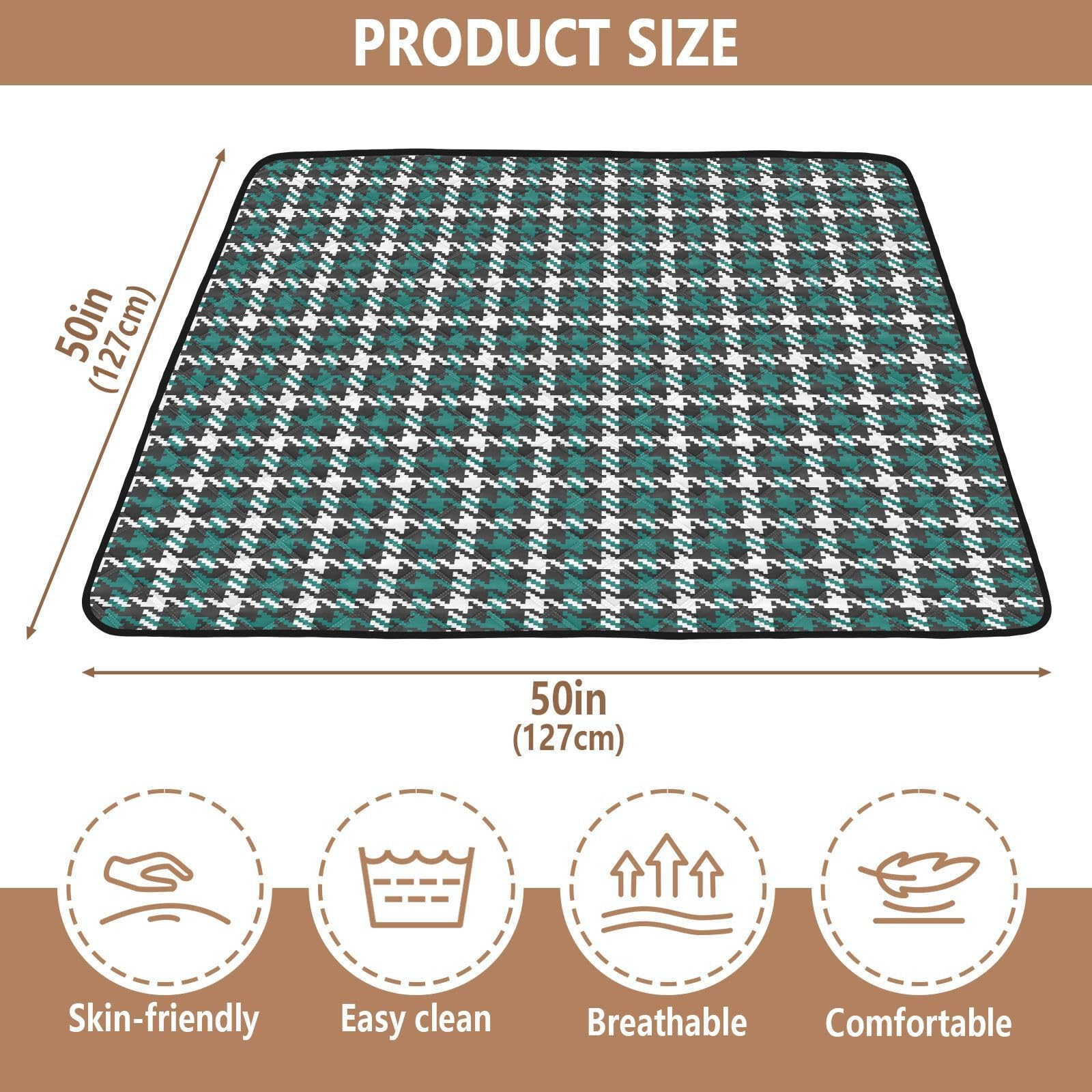 Soft Buffalo Plaid Baby Playmat - Waterproof & Thick for Toddlers - 50