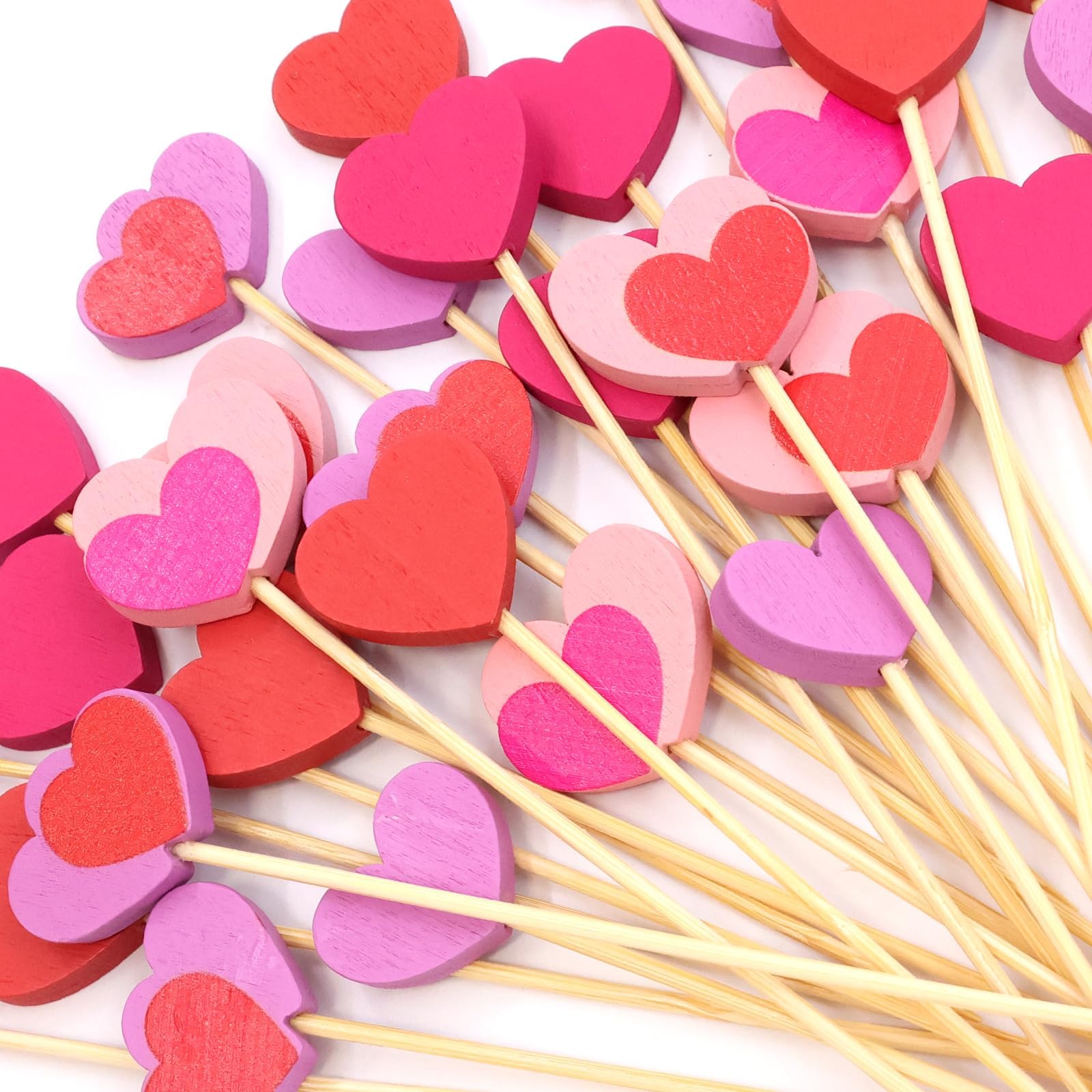 Valentine's Day Cocktail Picks 120 Pcs - Red Heart Appetizer Toothpicks for Food, Fruit, Sandwiches - Perfect for Valentine's Party, Birthday, Wedding & Anniversary Decorations - Great for Cocktail Parties, Bridal Showers & Romantic Dinner Table Settings