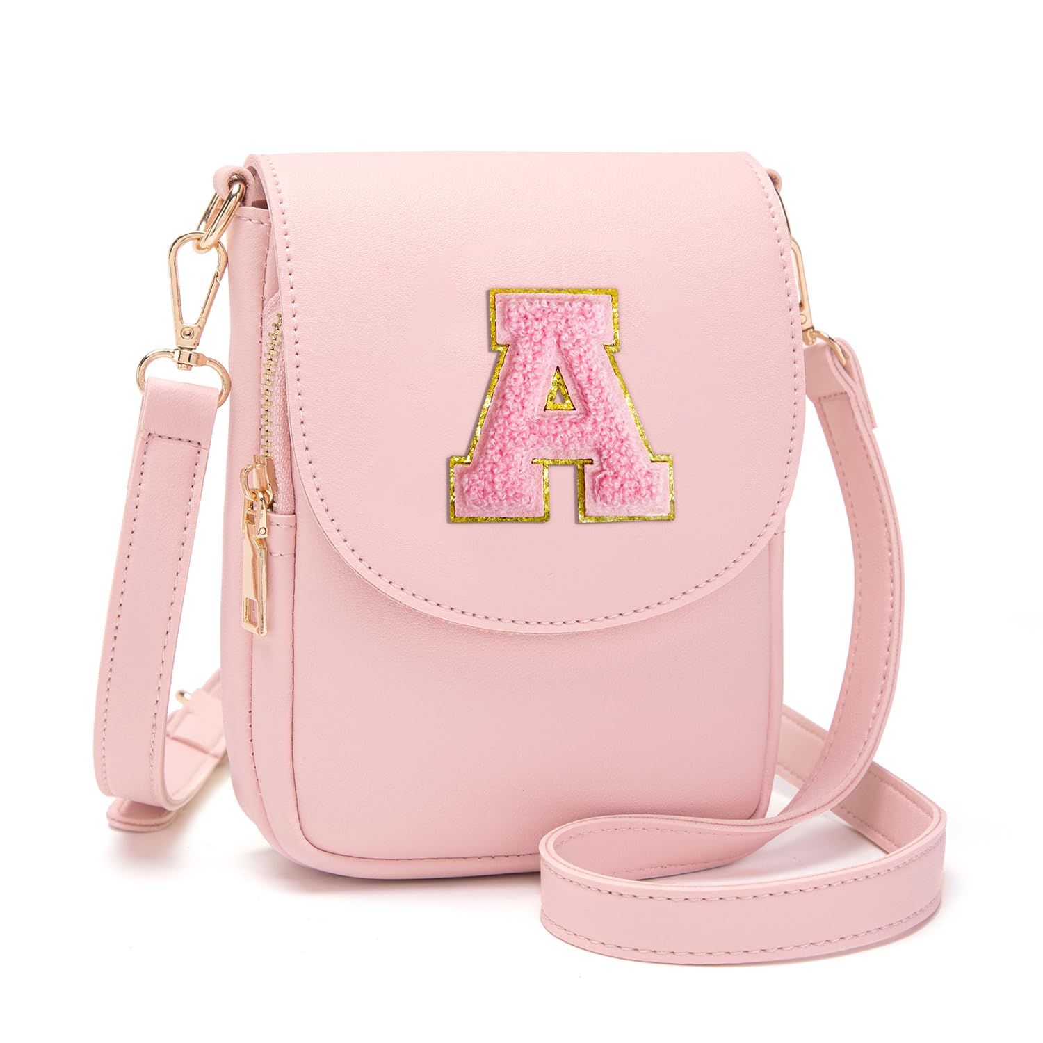 Stylish Leather Crossbody Purse for Teen Girls & Women - Small Initial Phone Bag with Triple Compartment - Perfect for School, Travel & Everyday Use