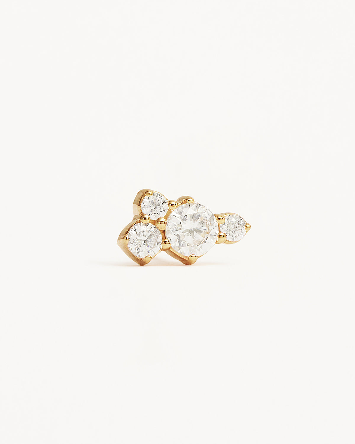 18K Gold Vermeil Mist Stud Earrings - Dainty Minimalist Earrings for Women, Hypoallergenic Cubic Zirconia Jewelry - Perfect for Everyday Wear, Date Night & Special Occasions