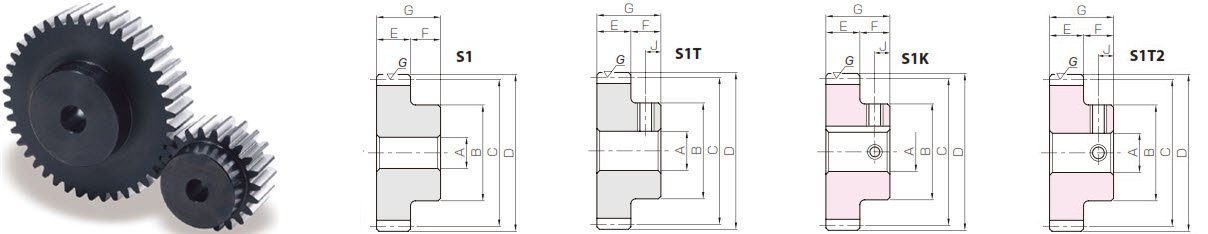 KHK SSG1-15 Ground Carbon Steel Spur Gear - 15 Tooth Precision Gear for Industrial Machinery & Robotics Applications