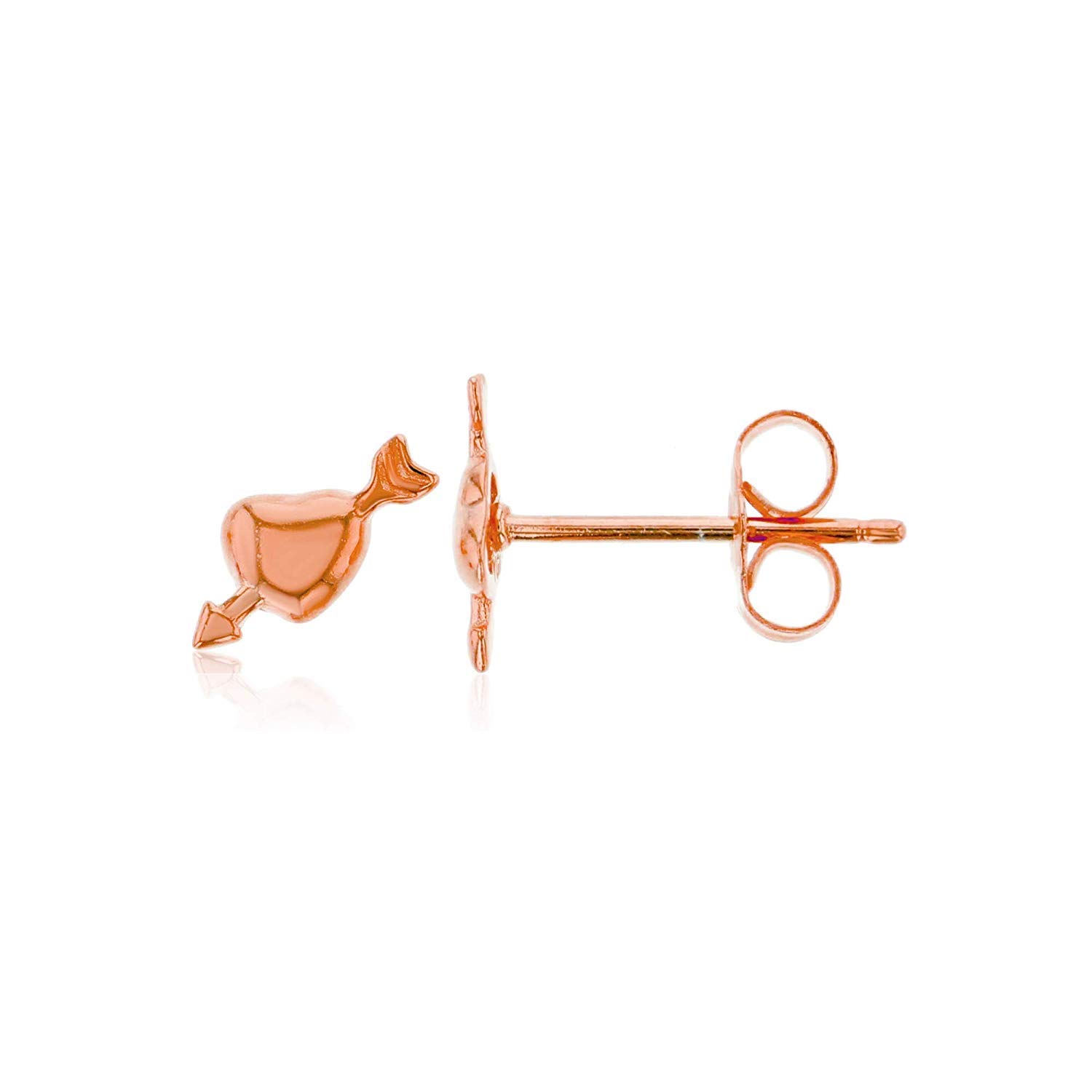 Sterling Silver Heart Stud Earrings for Women - High Polished Cupid Arrow Wing & Broken Hearts Designs | Secure Friction Back Closure | 14k Gold Plated Classic Studs | Perfect for Valentine's Day, Anniversary Gifts & Everyday Elegance