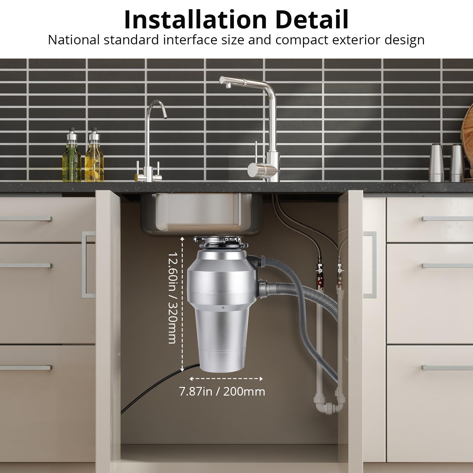 GARVEE 0.75HP Continuous Feed Garbage Disposal - 560W Food Waste Disposer with 14