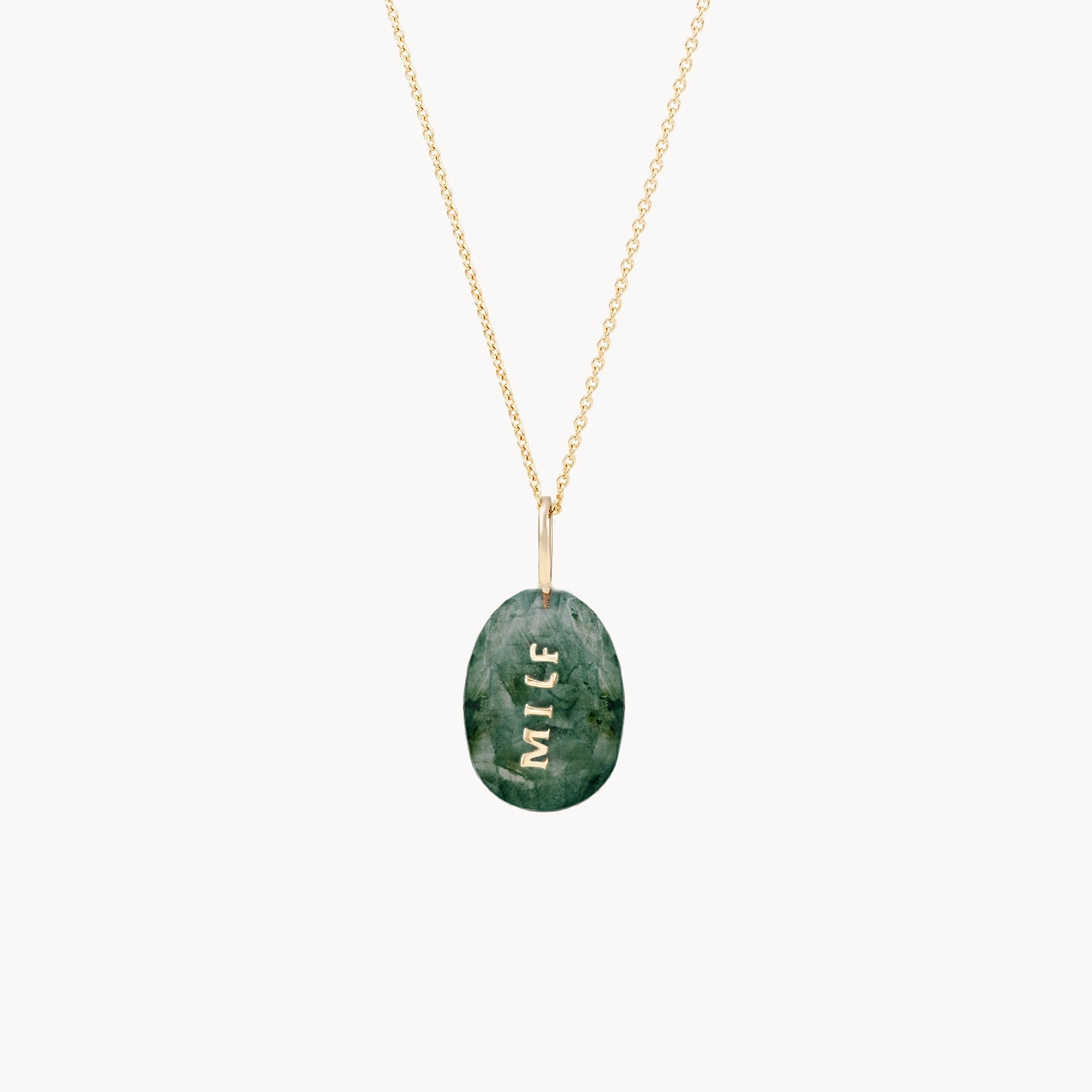 10K Yellow Gold Emerald and Diamond Necklace for Women - Elegant MILF Jewelry Gift for Mother's Day, Anniversary, or Special Occasion