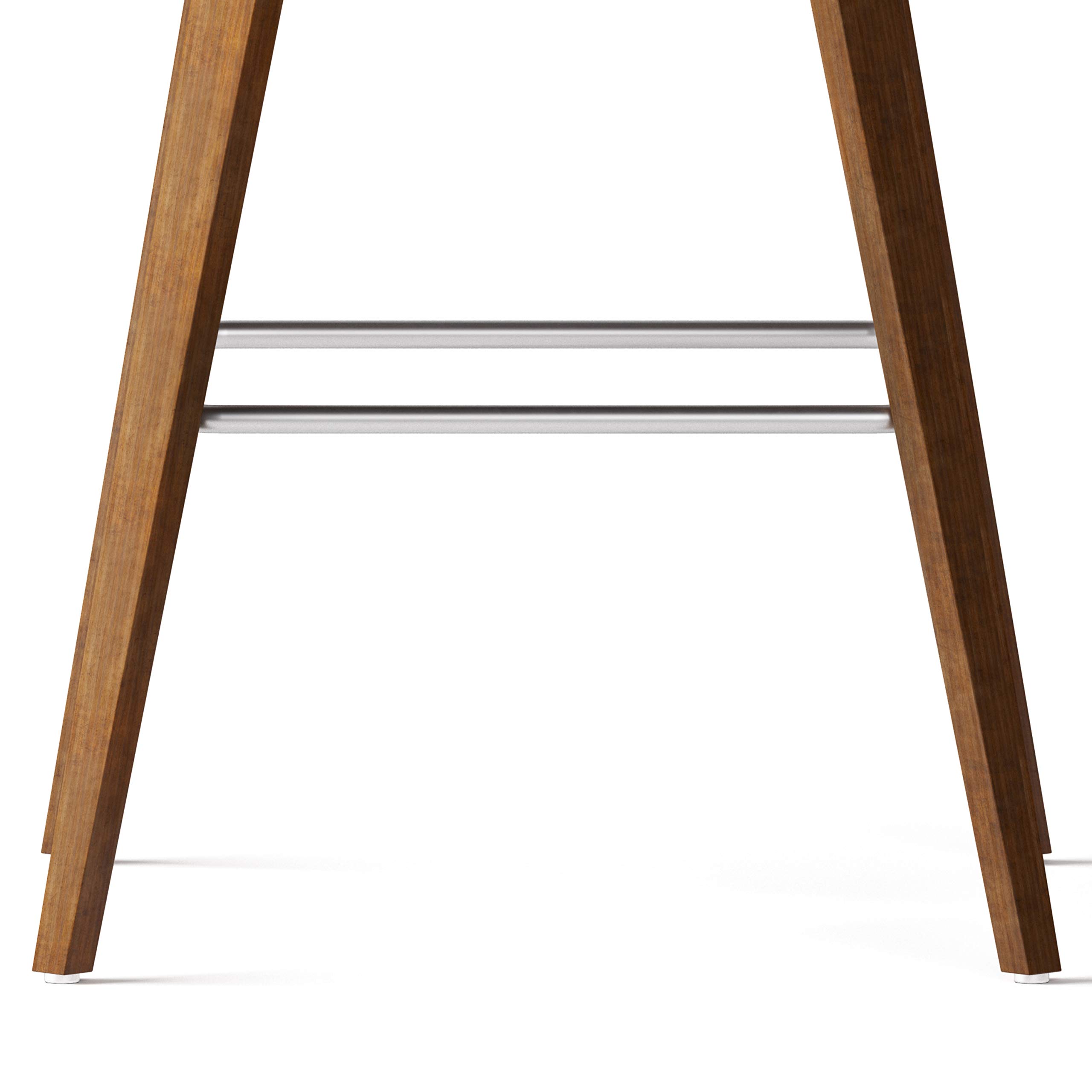 SIMPLIHOME Randolph 26 Inch Mid Century Modern Bentwood Counter Height Stool Set of 2 - Distressed Grey Vegan Faux Leather Bar Stools for Kitchen Island, Breakfast Nook & Dining Room - Comfortable & Stylish Seating for Home & Cafe
