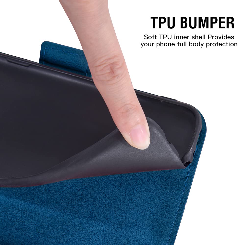 Premium Leather Wallet Case & Tempered Glass Screen Protector for LG Velvet 5G (LM-G900UM) - Compatible with Verizon, T-Mobile & UW Models | Card Holder Flip Cover for Everyday Protection & Convenience | Perfect for Business, Travel & Daily Use