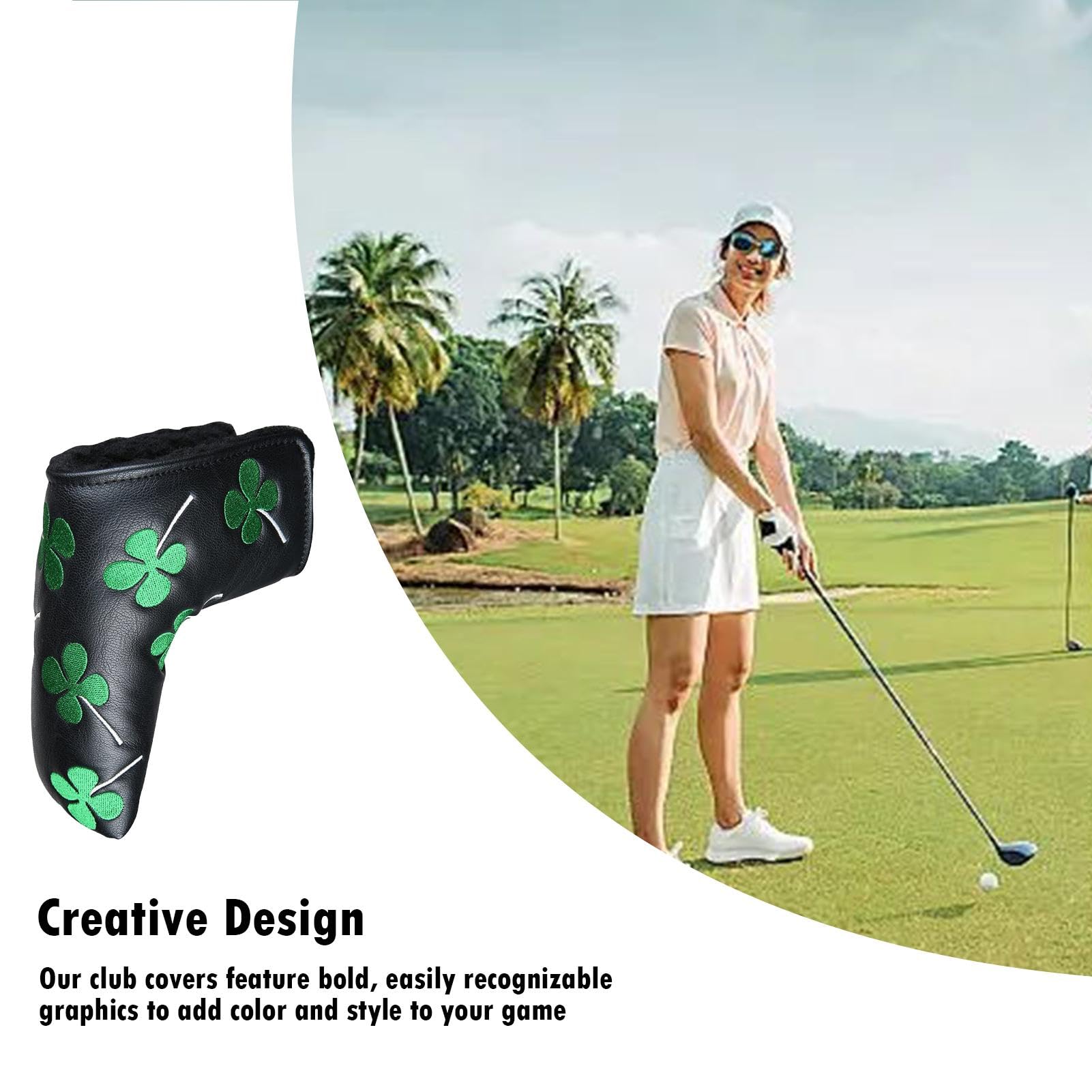 Premium PU Leather Golf Putter Cover - Durable Driver Headcover for Men & Women | Golf Club Head Protector | Perfect for Course Play & Club Storage