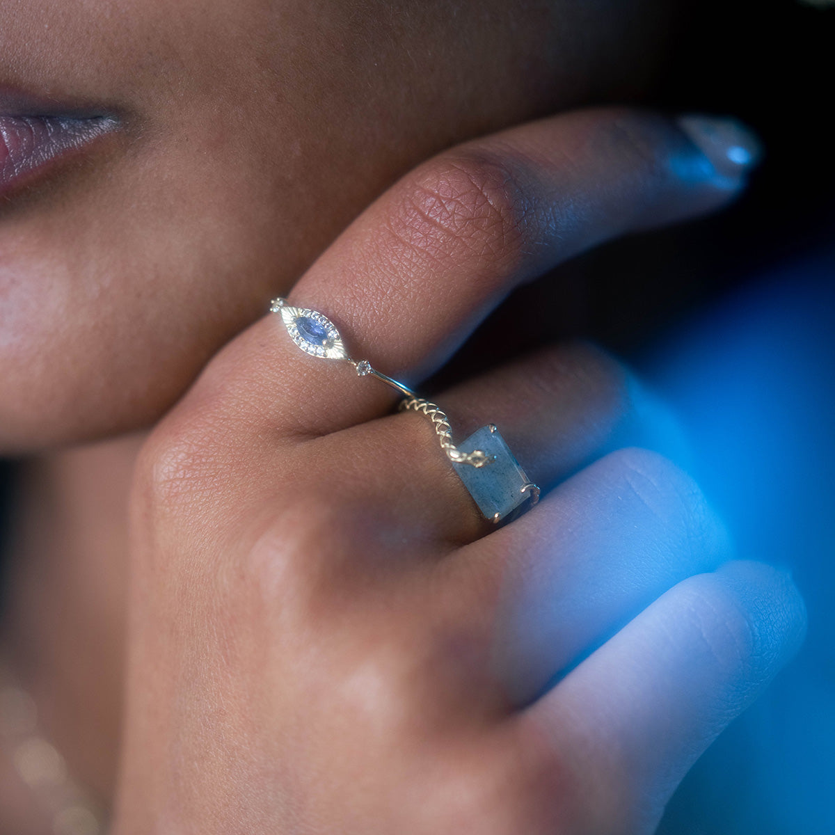 Solid Gold Labradorite Serpent Ring for Protection & Spiritual Healing | Elegant Statement Jewelry for Women | Perfect for Meditation, Energy Work & Everyday Wear