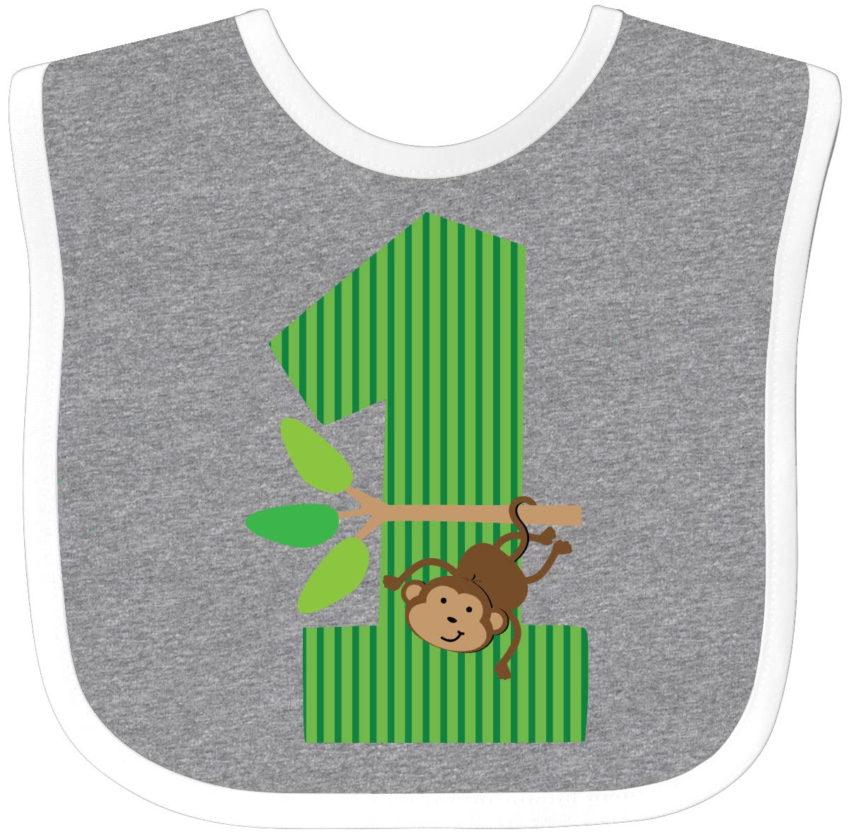 Inktastic 1st Birthday Monkey Baby Bib - Adorable & Washable for Boys & Girls - Perfect for Birthday Parties, Photo Shoots & Everyday Messes