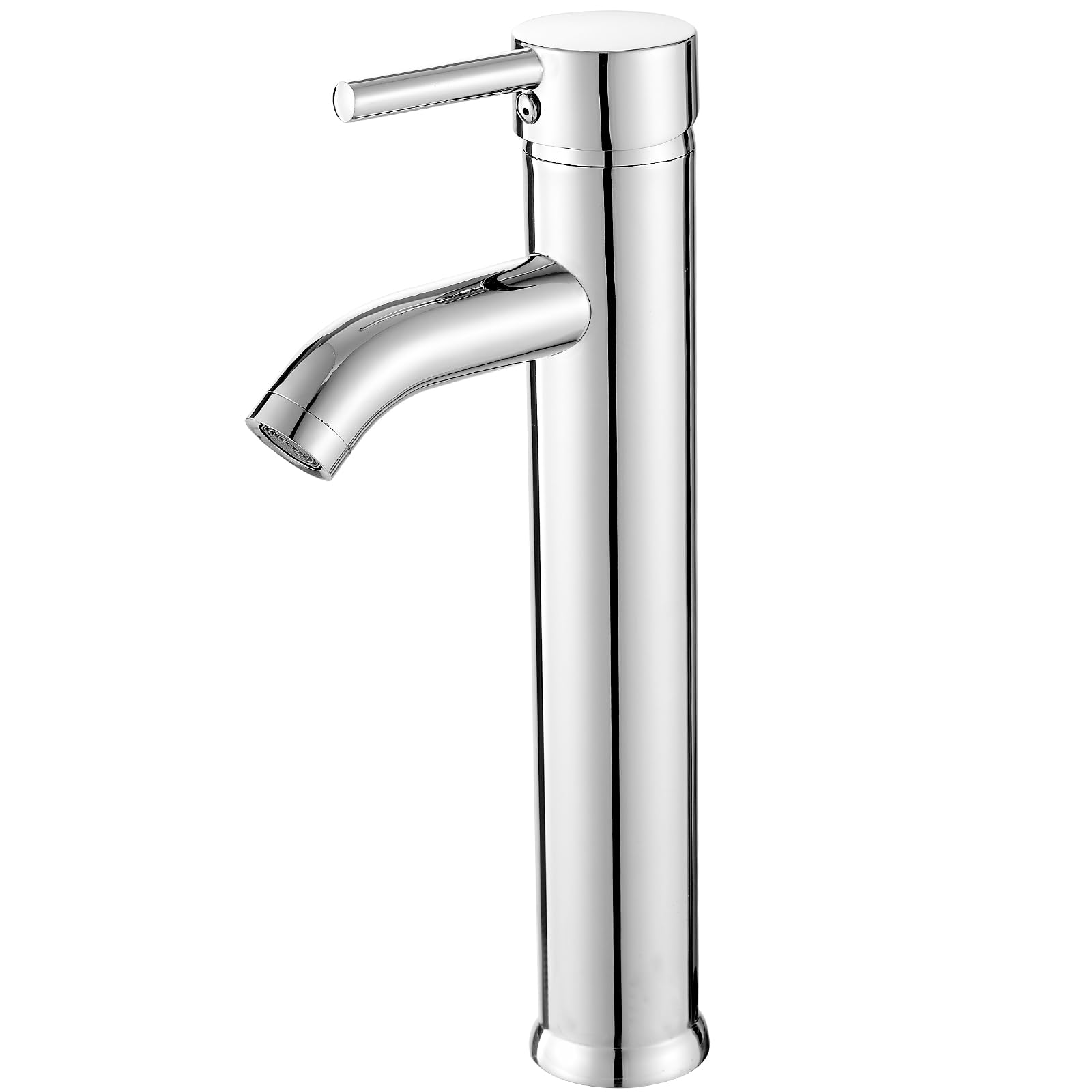 Modern Chrome Single Handle Bathroom Vessel Sink Faucet - Tall Body One Hole Basin Mixer Tap for Lavatory | Perfect for Contemporary Vanities and Powder Rooms
