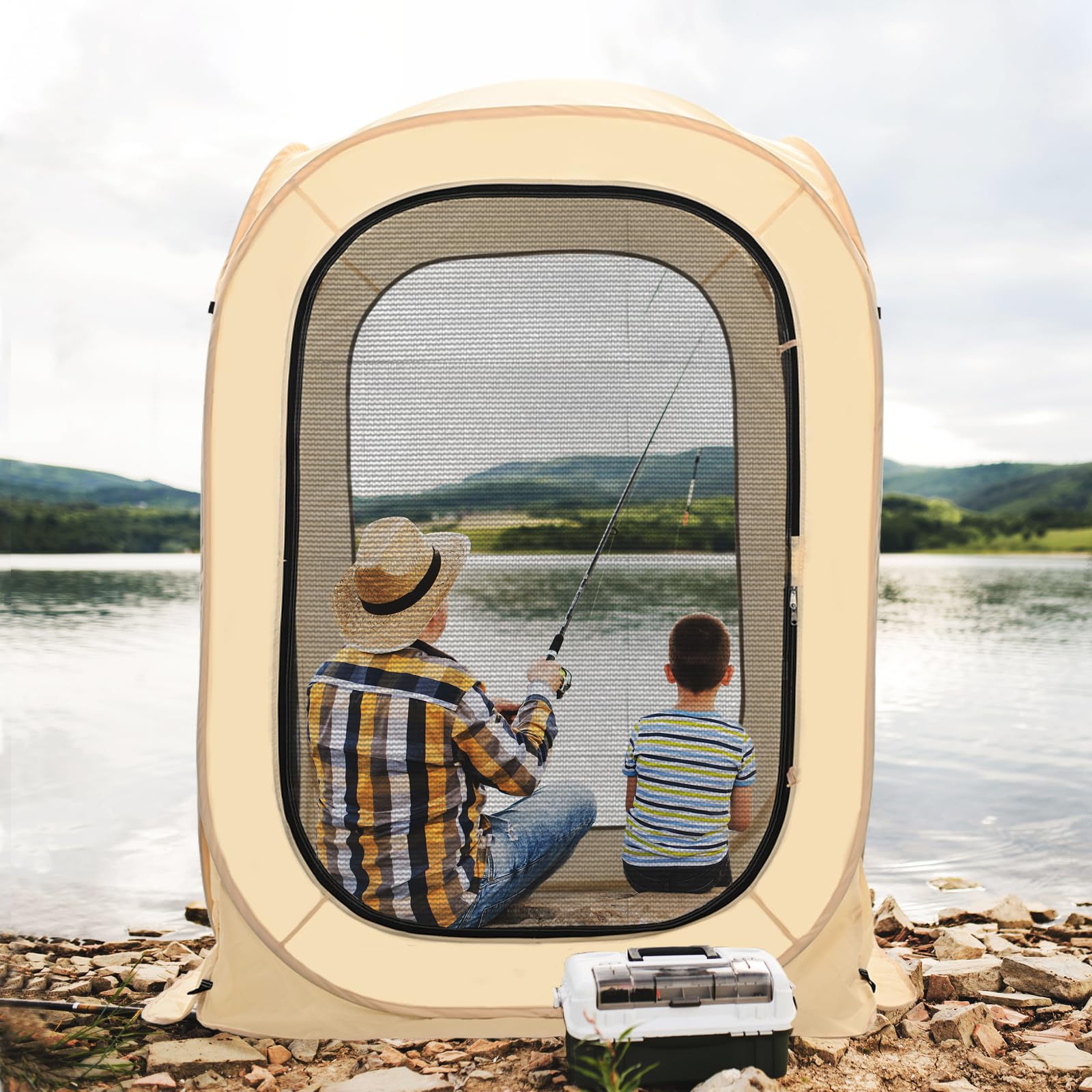 LILYPELLE Pop-Up Screen House Tent - Portable Instant Canopy Shelter for Outdoor Camping, Patio, Backyard & Deck | Includes Carry Bag | Perfect for BBQs, Picnics & Bug-Free Relaxation