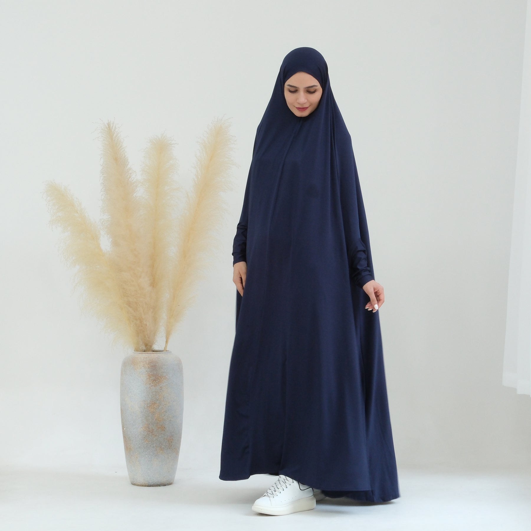 Awra Cape Hijab Combo - Navy Blue Modest Muslim Scarf & Shawl Set for Women - Perfect for Prayer, Work, and Everyday Wear