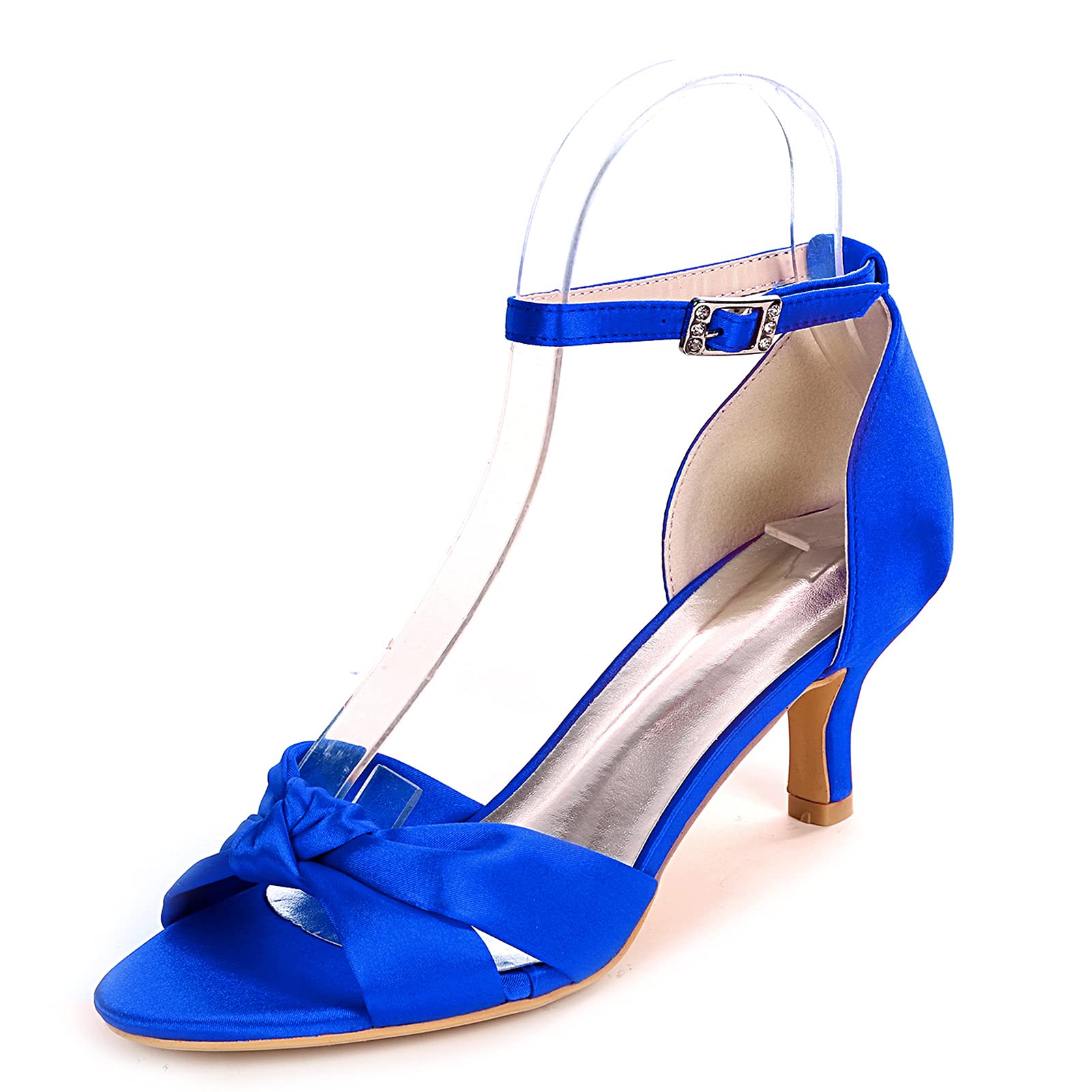 PALHERU Women's Open Toe High Heel Sandals with Ankle Strap - Comfortable Satin Bridal Shoes for Wedding, Party & Evening Events - Perfect for Brides, Bridesmaids and Formal Occasions