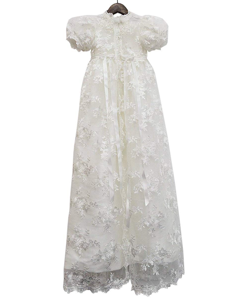 Abaowedding® Elegant Lace Christening Gowns for Baby - Soft Baptism Dress for Newborn & Infant - Perfect for Christening Ceremony, Baptism, First Communion & Special Occasions