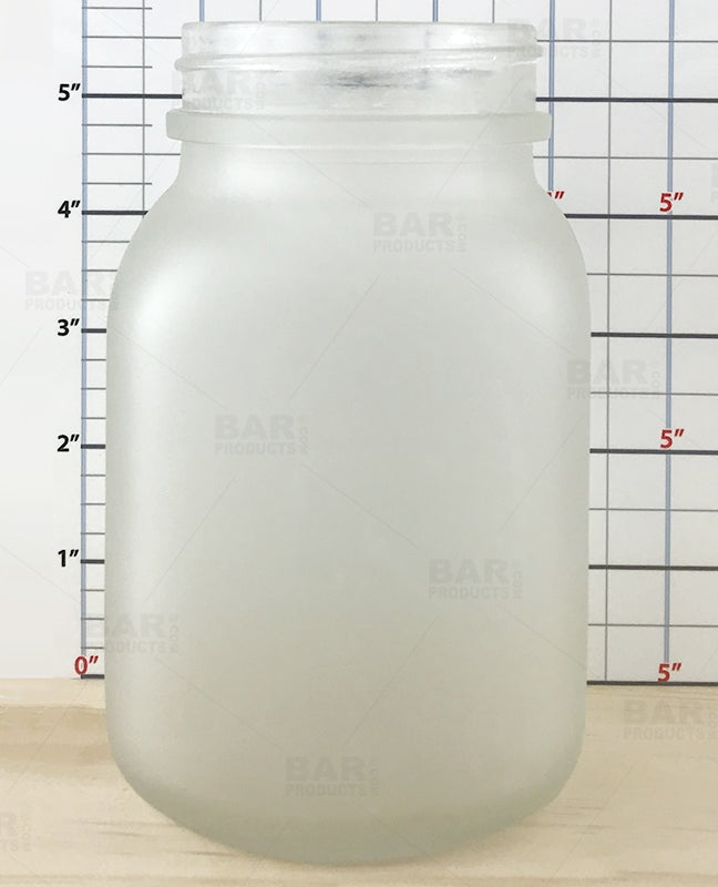 BarConic® 20oz Frosted Mason Jar Glass - No Handle - Case of 36 (36 Pack) - Perfect for Canning, DIY Crafts, Wedding Decor & Rustic Home Decor