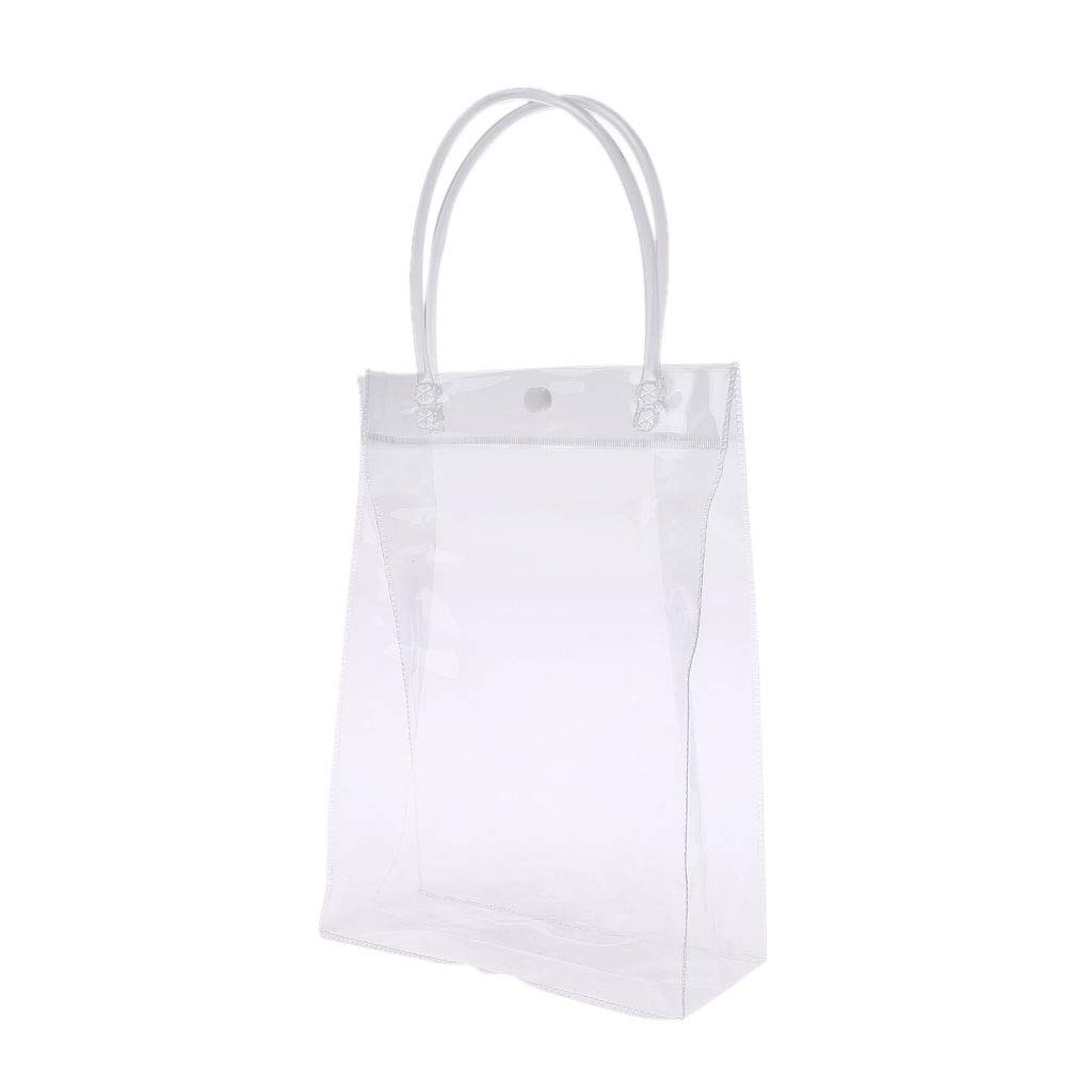 Q-XIAOKEAI French Clear PVC Tote Bag - Transparent Handbag with Snap Handle for Wedding, Party Favors & Makeup Storage | Perfect for Beach, Shopping & Travel Accessories