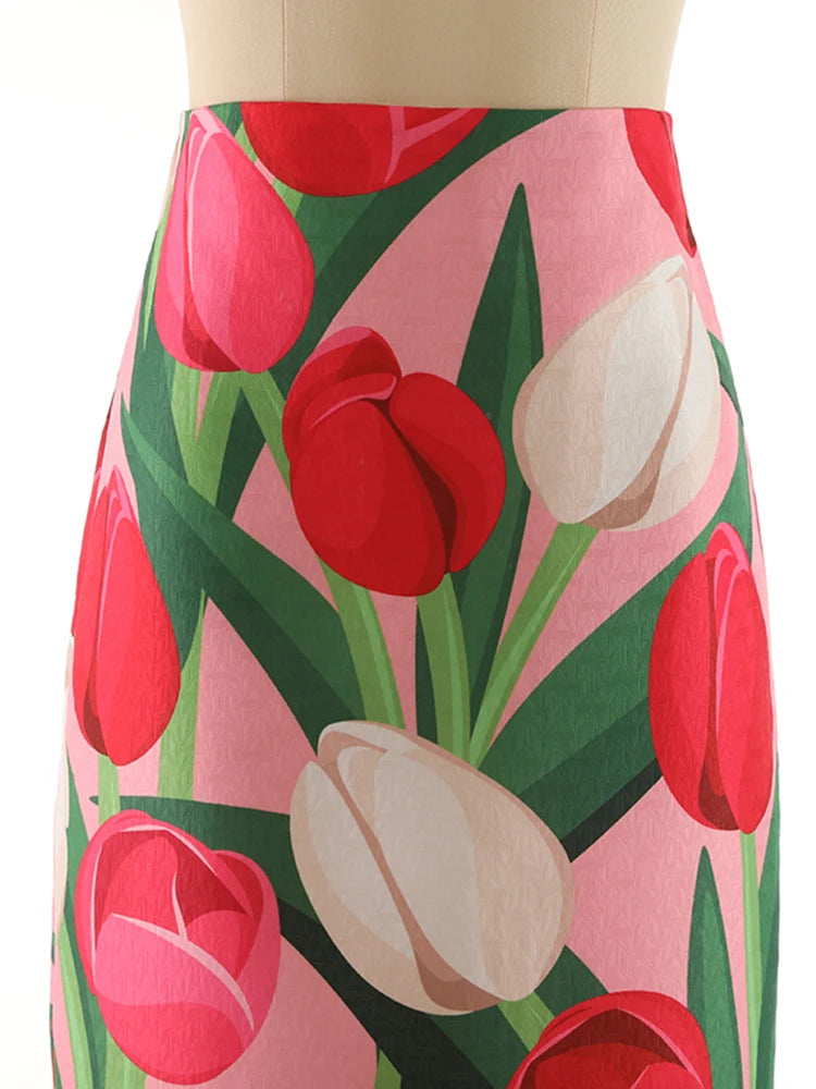 Women's High Waist A-Line Skirt - Patchwork Design with Zipper, Loose Knee-Length Flowy Skirt in Trendy Colors | Perfect for Casual Outings, Office Wear & Spring Fashion