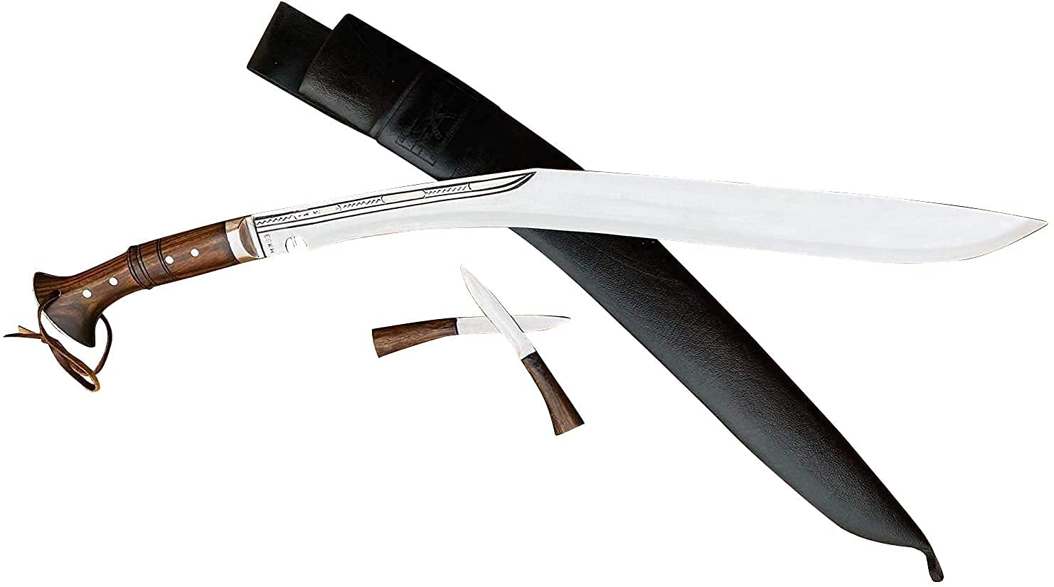 24 Inch Full Tang Traditional Kukri Knife - High Carbon Steel Khukuri Sword - Camping, Hunting & Outdoor Survival Tool - Perfect for Bushcraft, Hiking & Tactical Use