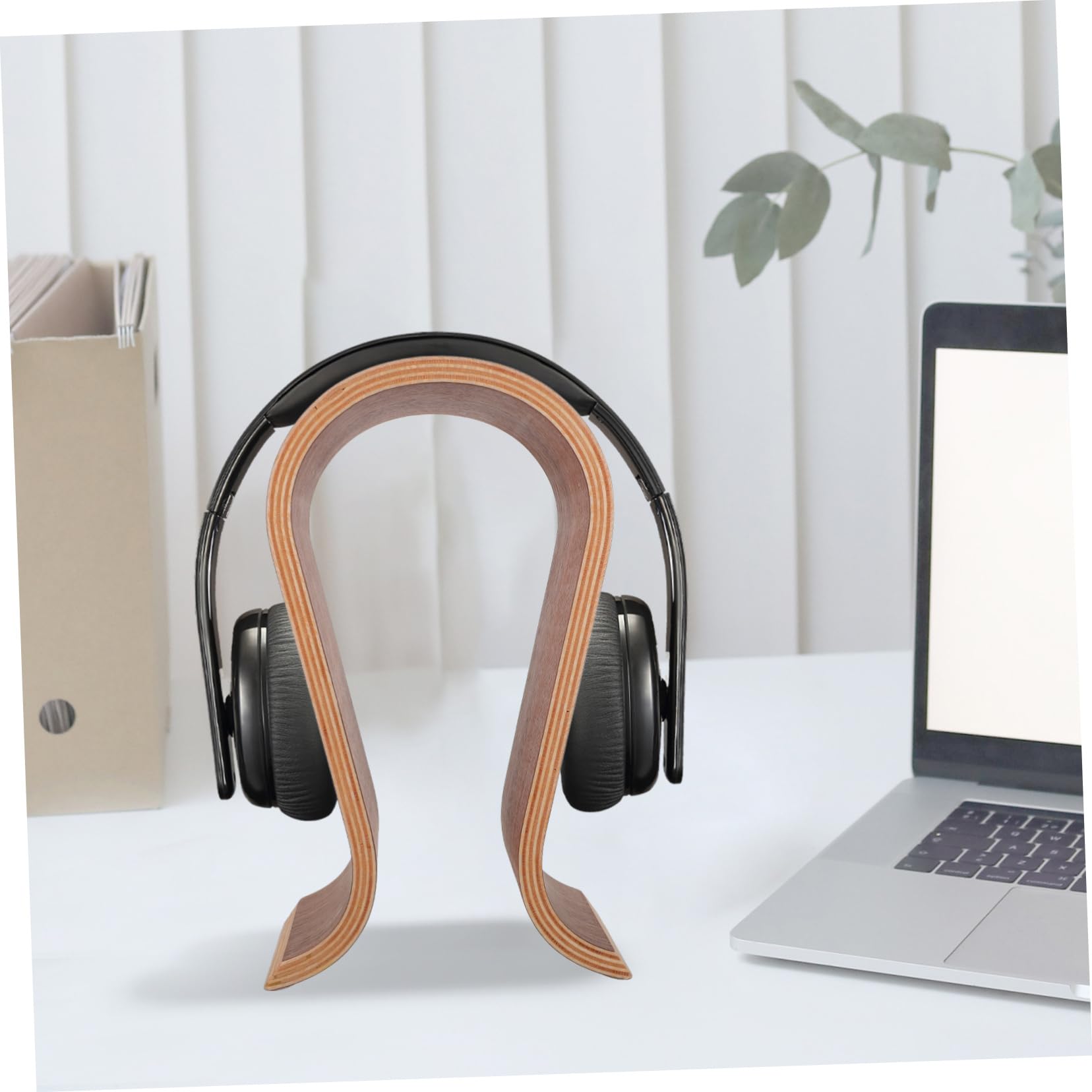 Premium Wooden Headphone Stand - Universal Holder for Headphones, Headsets & Helmets - Space-Saving Desk Organizer for Home Office, Gaming Setup & Studio Use