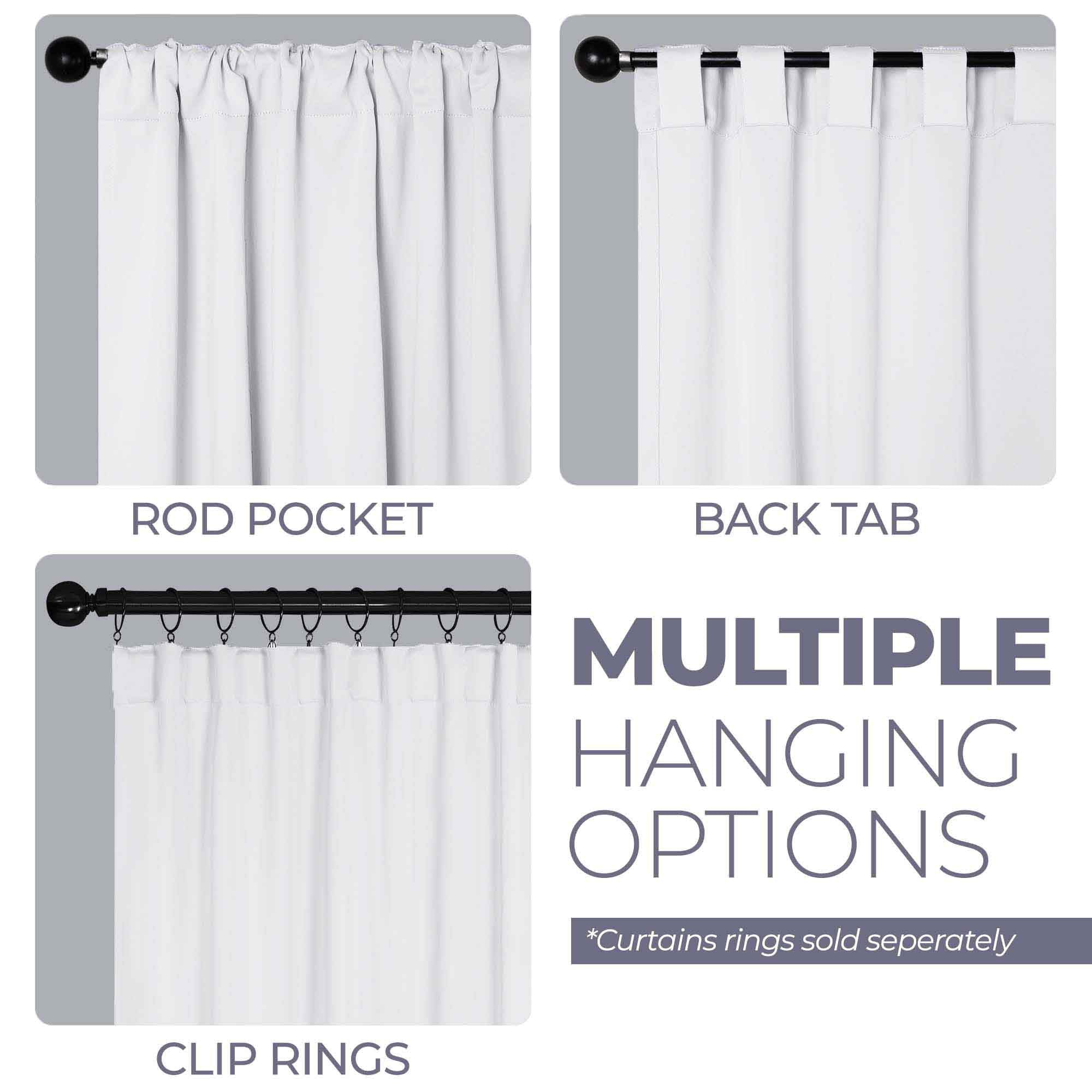 Blackout Curtains for Bedroom - Solid Room Darkening Back Tabs Window Drapes, Set of 2 Panels - Perfect for Nursery, Home Theater & Light Sleepers