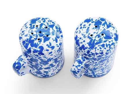 Premium Blue Marble Salt and Pepper Shaker Set - Elegant Glass Spice Dispensers for Kitchen, Dining Table & Restaurant Use