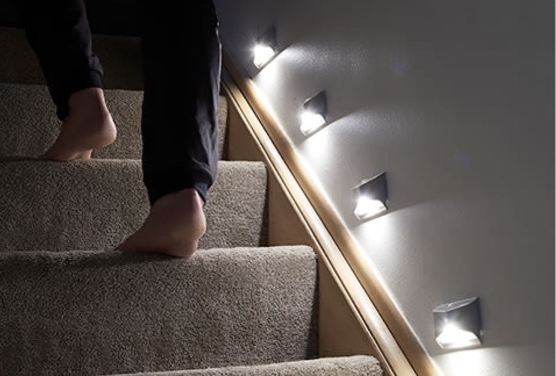 Motion Activated LED Night Lights - Set of 4, Battery Operated Wireless Closet Lights for Hallway, Stairs, Bedroom, Bathroom - Automatic Sensor Lighting for Safety & Convenience