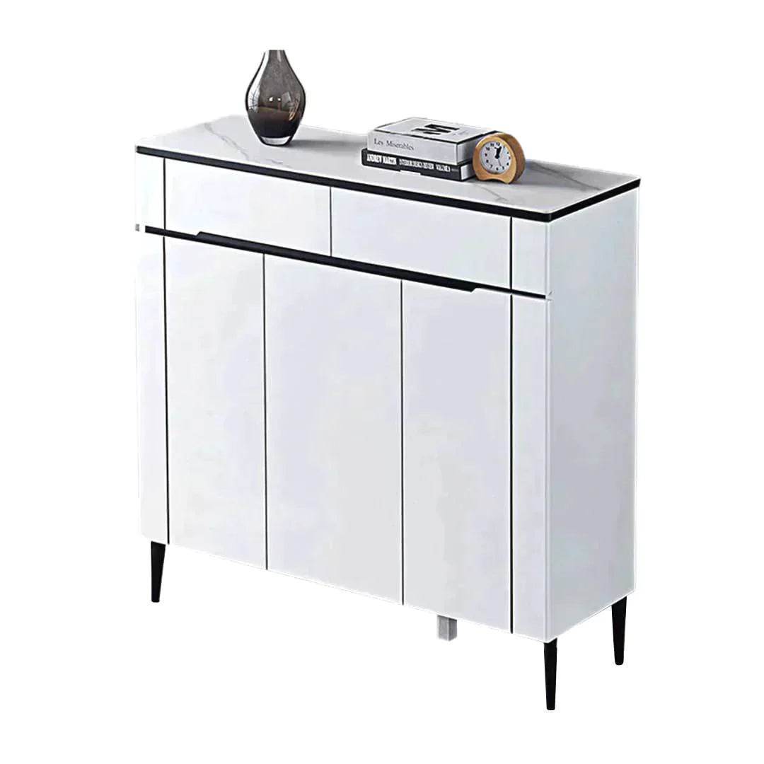 Laurell II Black 3 Door Shoe Cabinet - Modern Entryway Shoe Storage Organizer for Hallway, Closet & Mudroom Organization