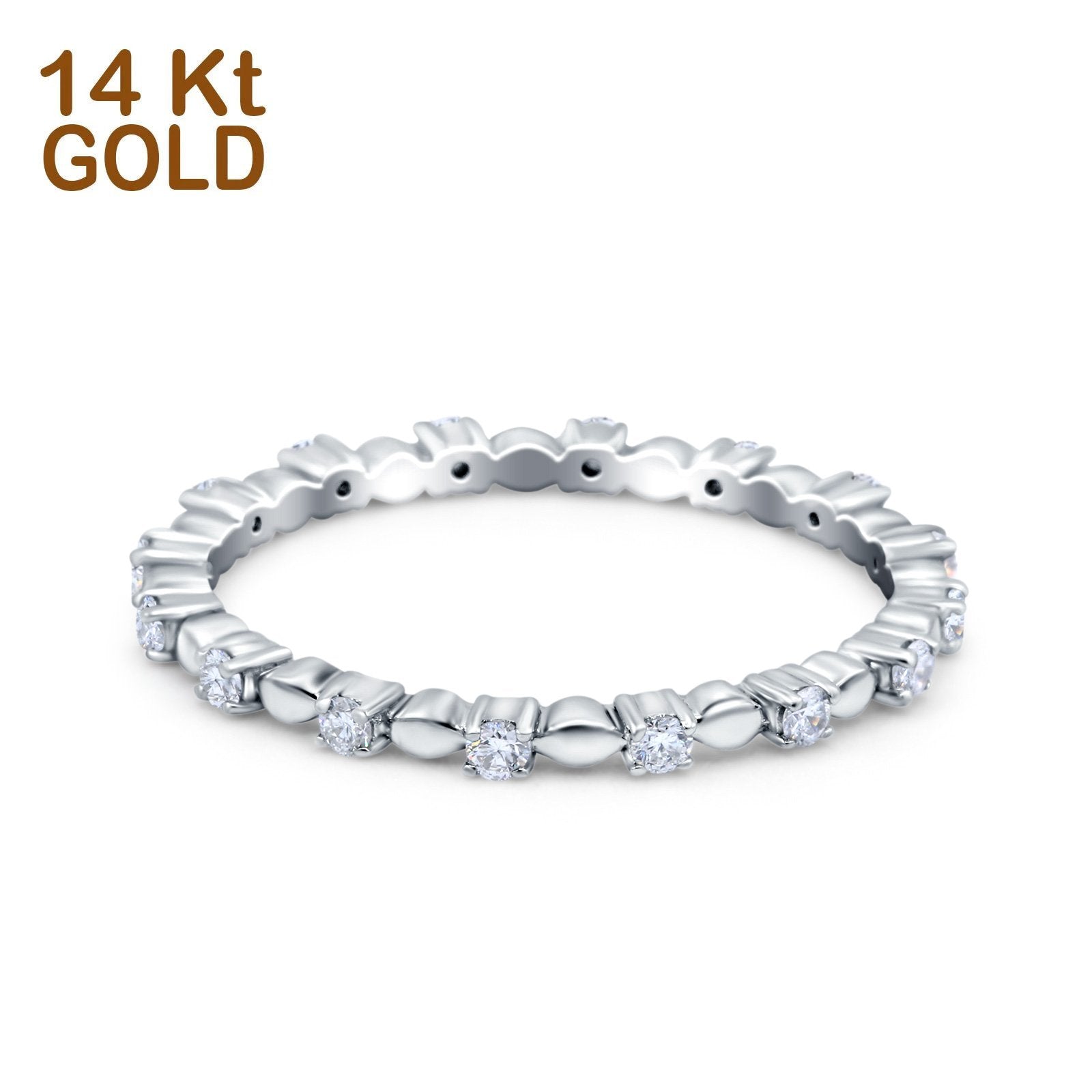 14K Gold 0.24ct Diamond Wedding Band - 1.5mm Full Eternity Ring Size 6.5 for Women - Perfect for Bridal Jewelry, Anniversary Gifts & Special Occasions