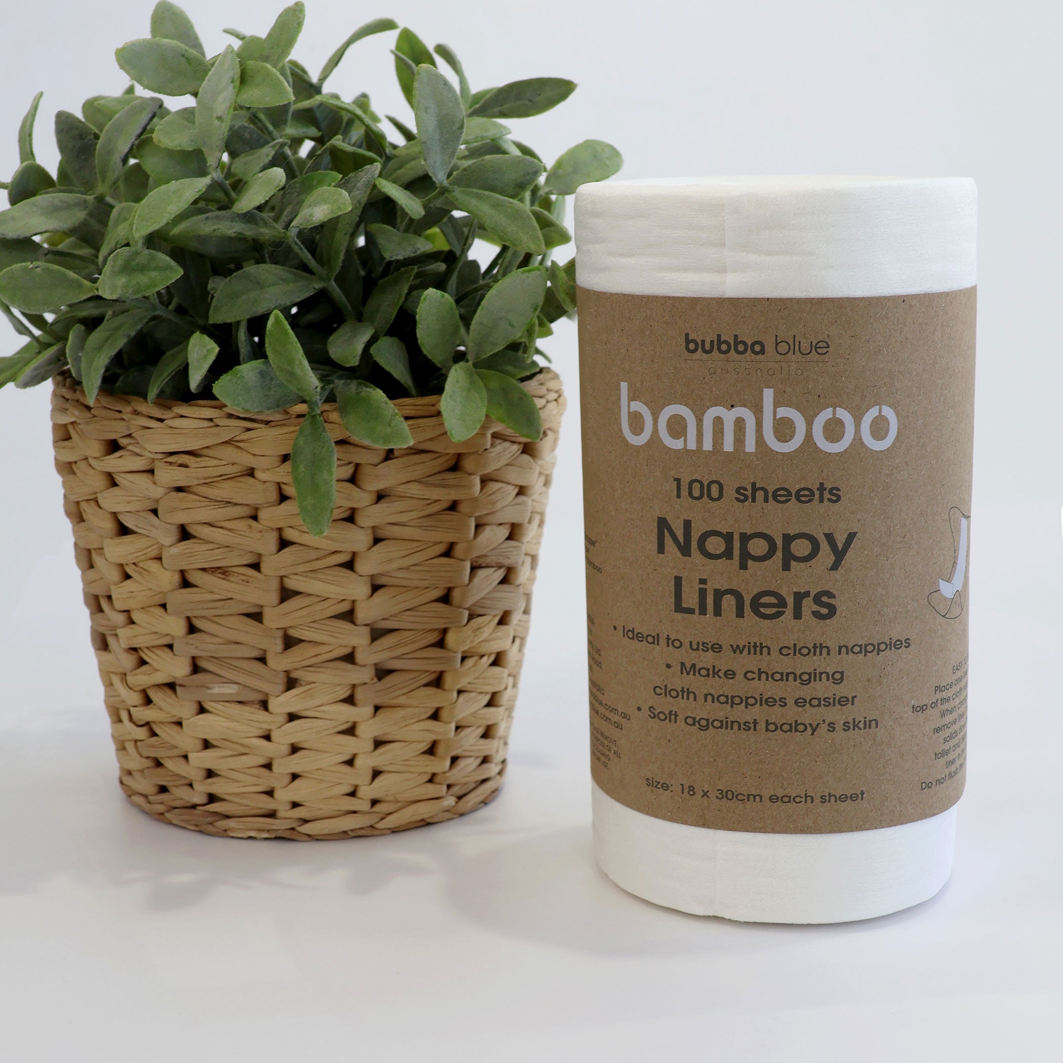 2-Pack Bamboo Nappy Liners - 100 Sheets Each | Ultra Soft & Eco-Friendly Diaper Liners for Babies | Perfect for Travel, Overnight Use & Sensitive Skin